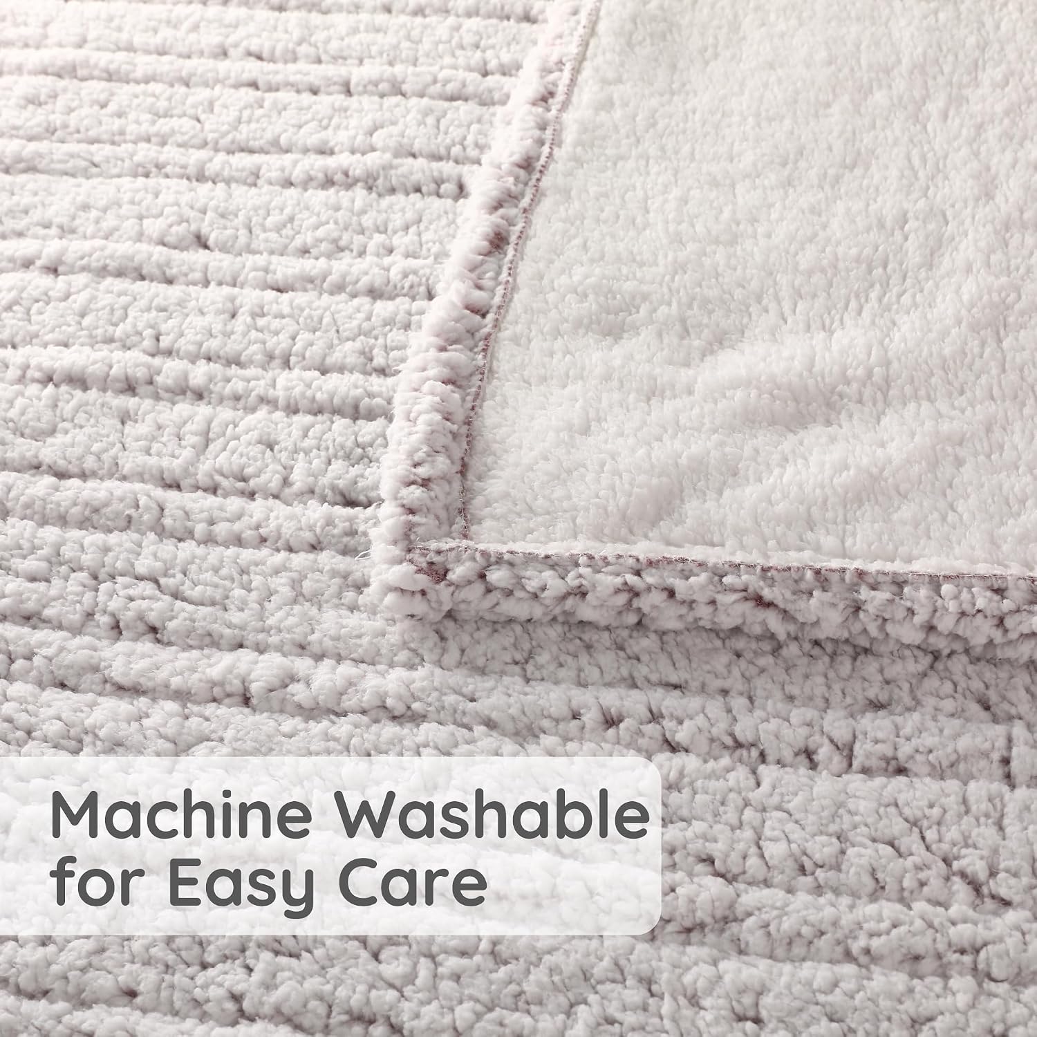 Close-up of the soft, machine washable fabric of the DUODUO Electric Heated Blanket