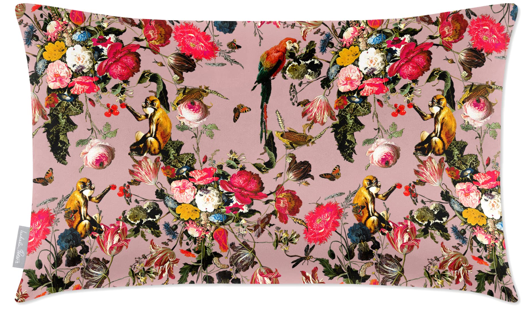 Izabela Peters Rosewater Cushions With Covers, Filled, Eco-Friendly Velvet, 55 X 35 Cm, Monkey Puzzle - For Chairs, Sofas, Seats