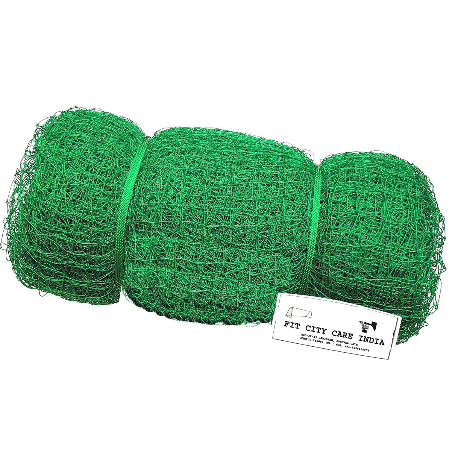 Fit City Care India Nylon Practice Cricket Net 30x10 feet (300 Square feet, Green)-picture-17