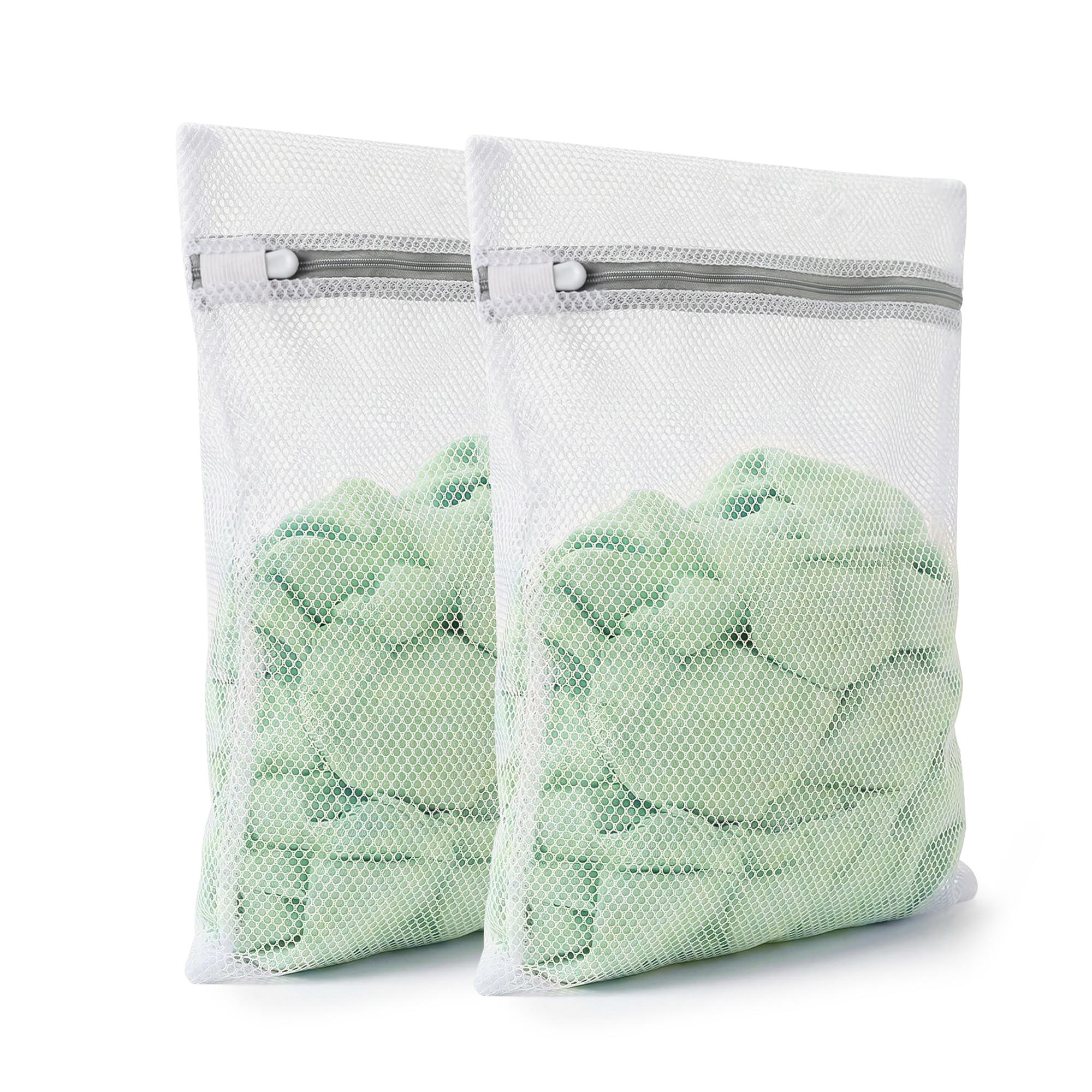 Gifray 2 Pack Mesh Laundry Bags for Washing Machine, 2 Small (40x30cm) Wash Bags for Delicates, Pants, Underwear, T-Shirt, Kid Clothes, Socks, Bras