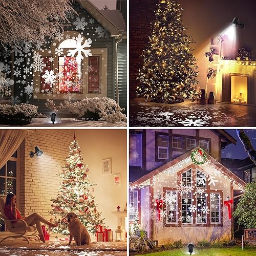 Miniatura 2 de Proyector de copos de nieve de Navidad para exteriores, proyección de nieve LED con reflejos de Enrosa para paisaje, decoración de Navidad,