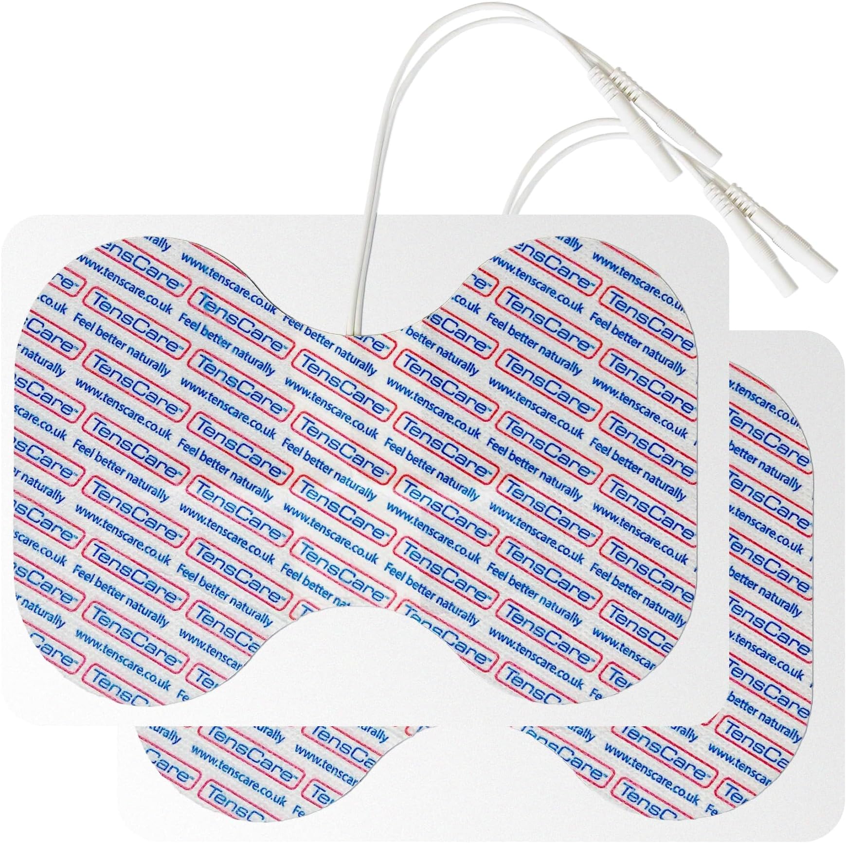 TensCare Butterfly Electrodes - Large 105mm x 155mm Electrodes Perfect for Large Areas: Back, Thighs, Bottom. Universal Connector to Use with Most TENS and EMS Units for Pain Relief and Strengthening