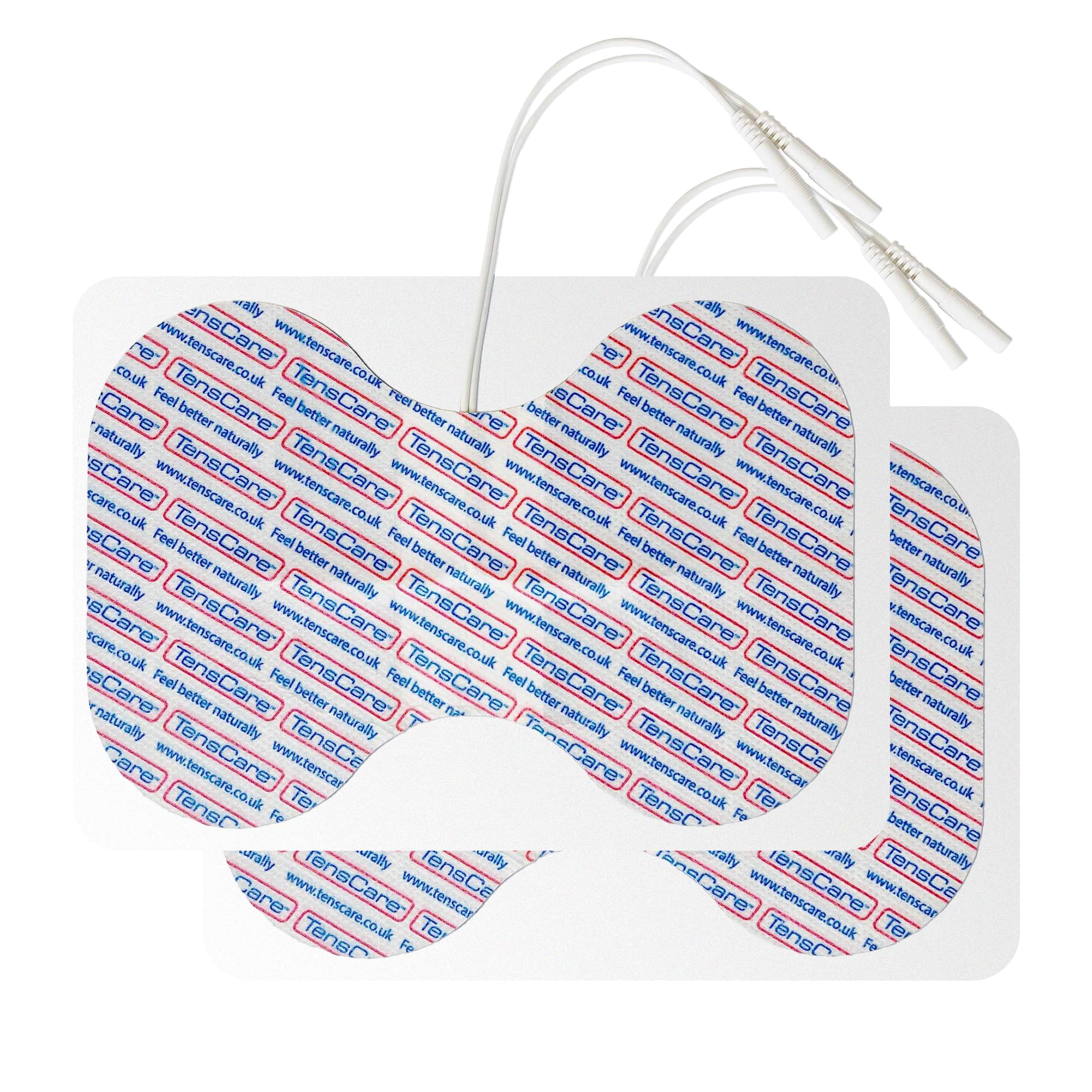 TensCare Butterfly Electrodes - Large 105mm x 155mm Electrodes Perfect for Large Areas: Back, Thighs, Bottom. Universal Connector to Use with Most TENS and EMS Units for Pain Relief and Strengthening