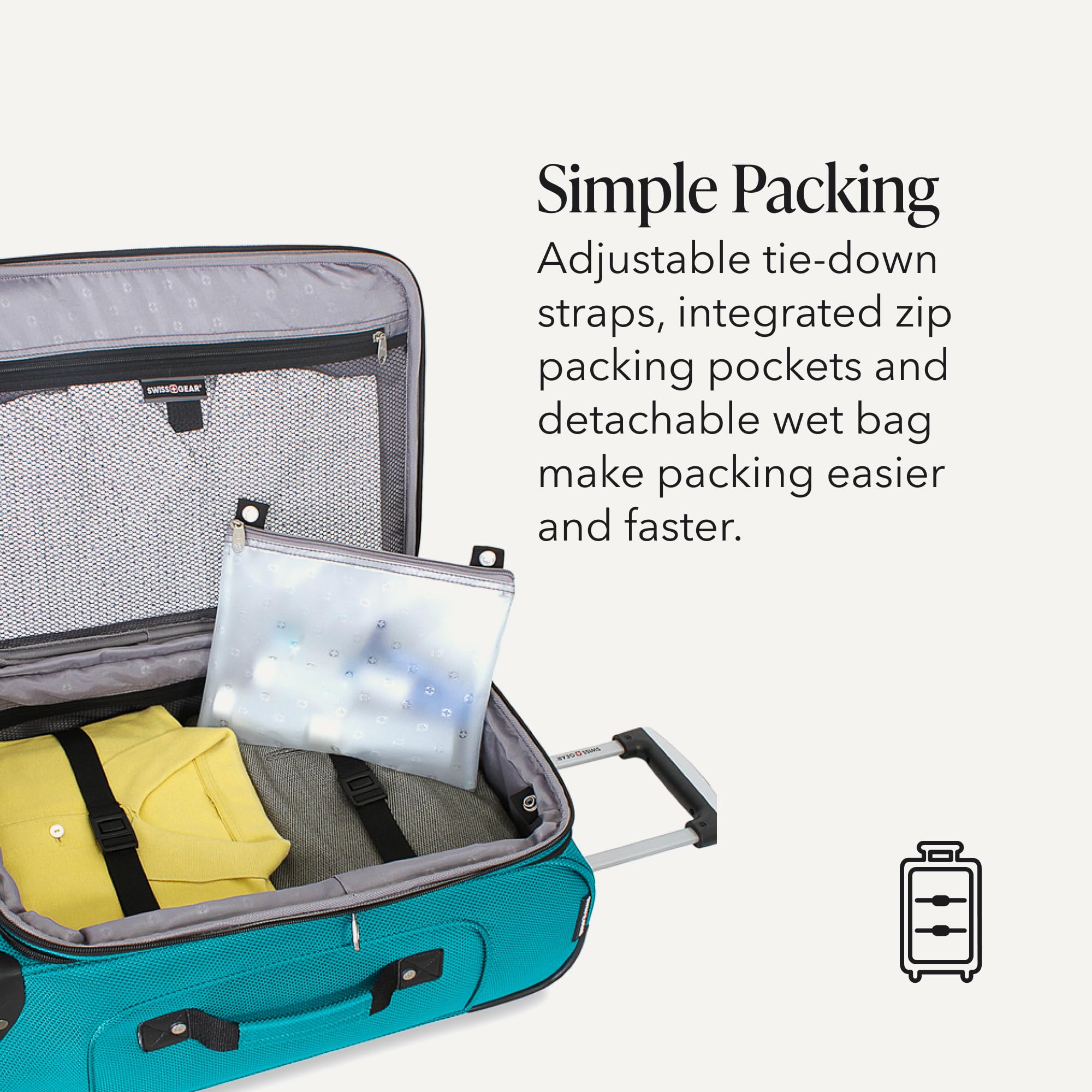 SwissGear Sion Softside Expandable Roller Luggage, Teal, 3 Piece Set (21/25/29) view 5