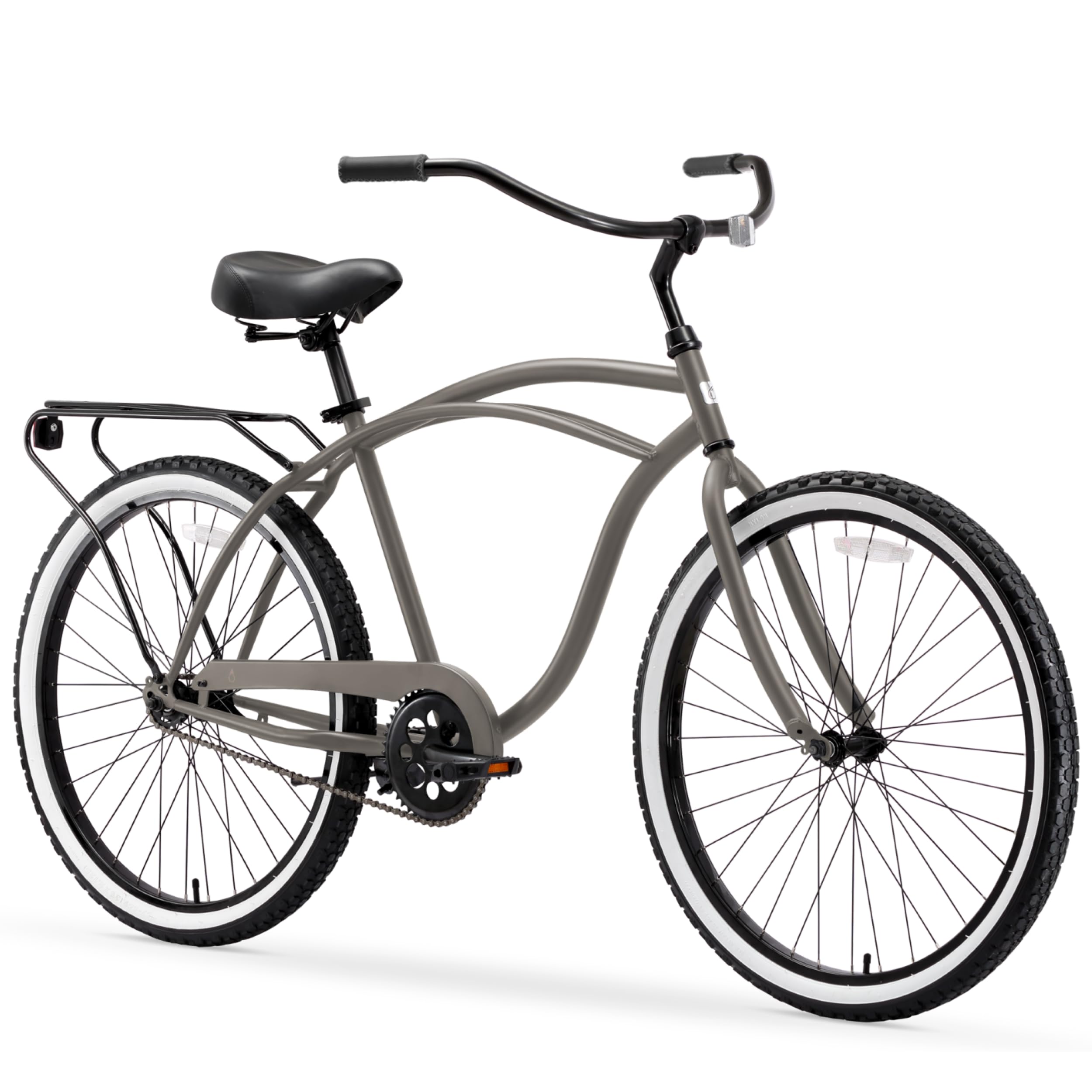 sixthreezero Around The Block Men's Beach Cruiser Bike, Hybrid Bicycle with Rear Rack