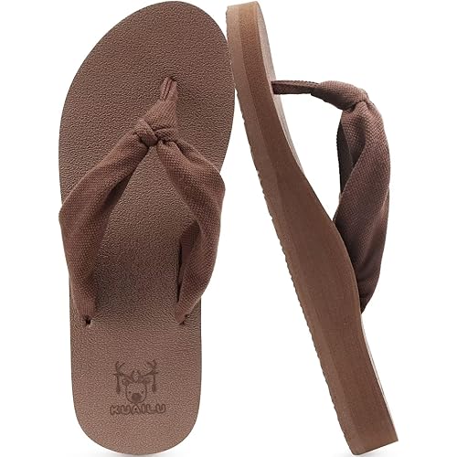 KuaiLu Flip Flops for Women with Arch Support Yoga Mat Comfortable Summer Beach Walking Thong Cushion Sandals Slip On Indoor Outdoor