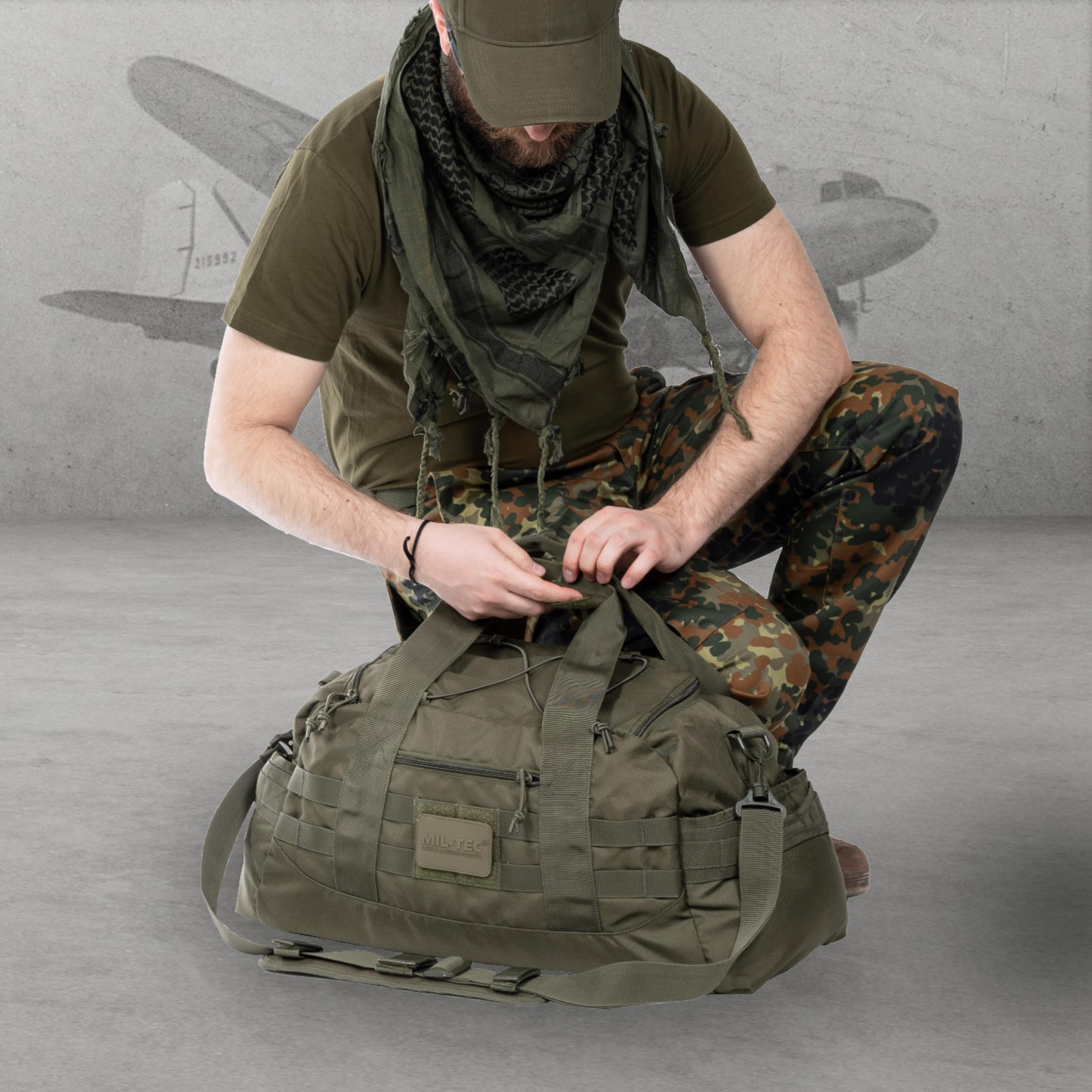 Mil-Tec Borsa Pilota, Combattimento (Large/Oliva)