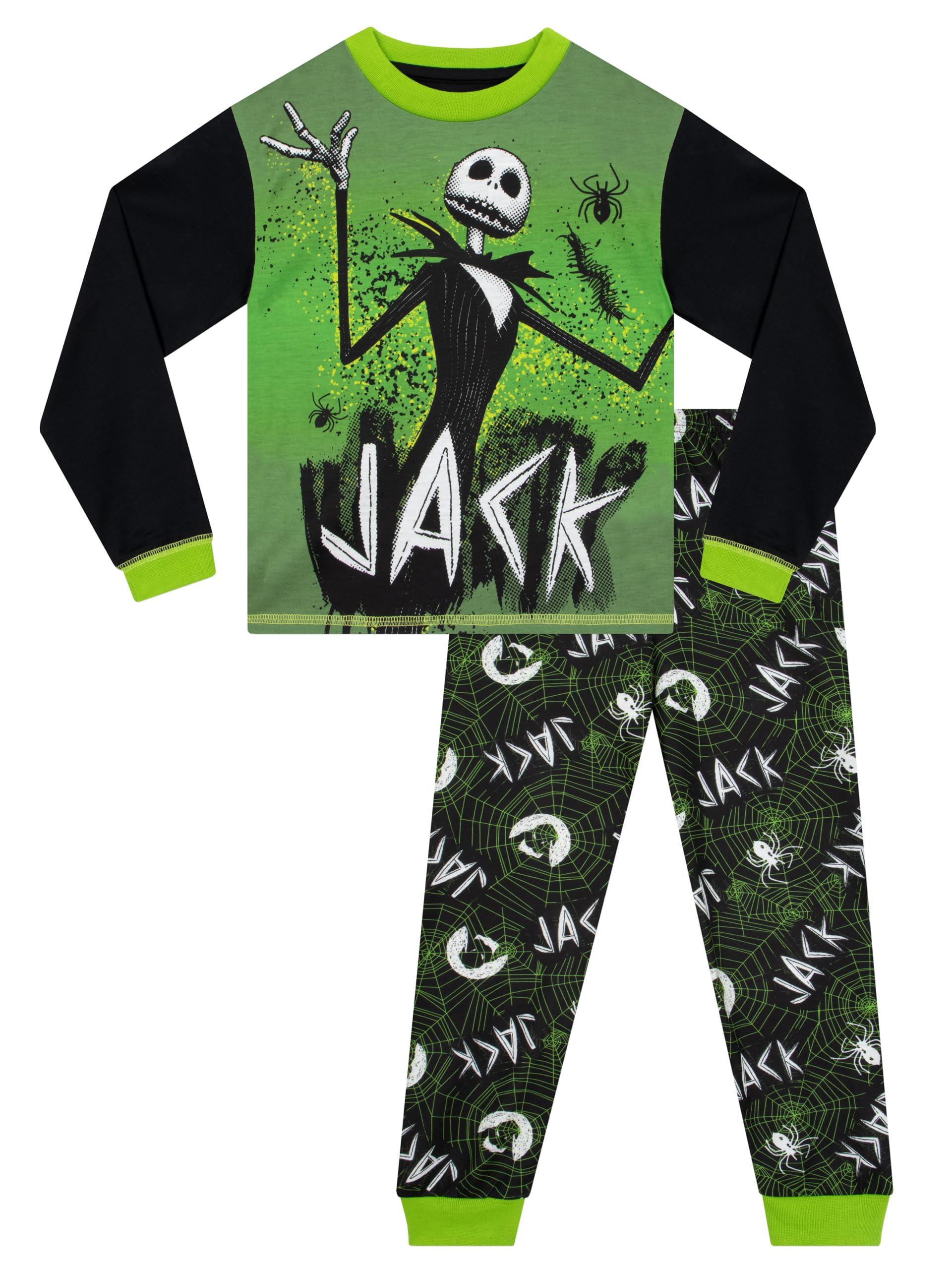 Disney The Nightmare Before Christmas Boys Pyjamas | Jack Skellington Sally Halloween Festive Long Sleeve Long Leg PJs Set