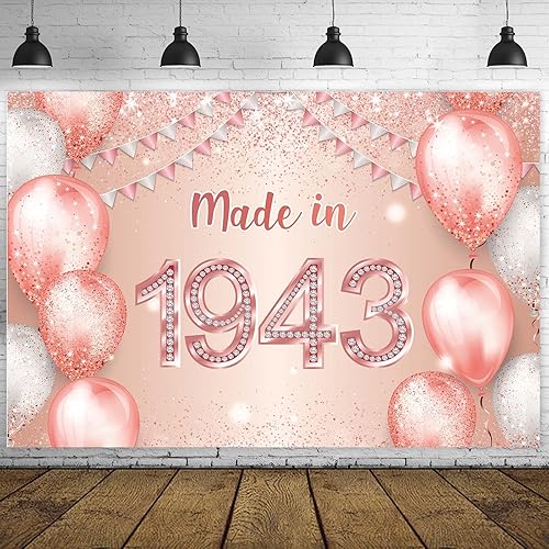 Cartel de feliz cumpleaños número 26 de oro rosa hecho en 1997, con texto en inglés "Cheers to 26 años", telón de fondo de globo, confeti,