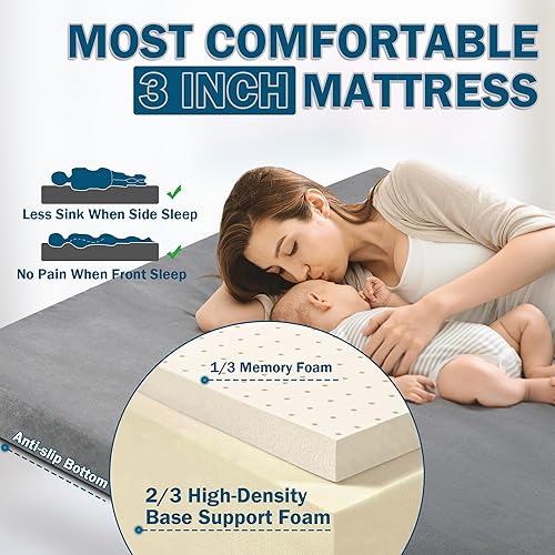 Miniatura 2 de Betterhood Memory Foam Camping Mattress  Potable Backpacking Sleeping Pad WWaterproof Cover & Carry Bag  Roll Up Cot Mattress for Floor,
