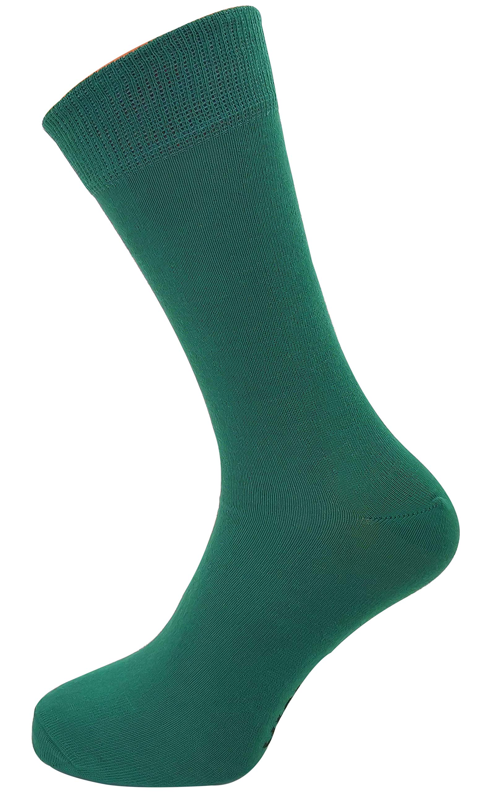 M MACAHEL St Patrick's Day Mens Formal Plain Cotton Rich Ankle Socks (Green)