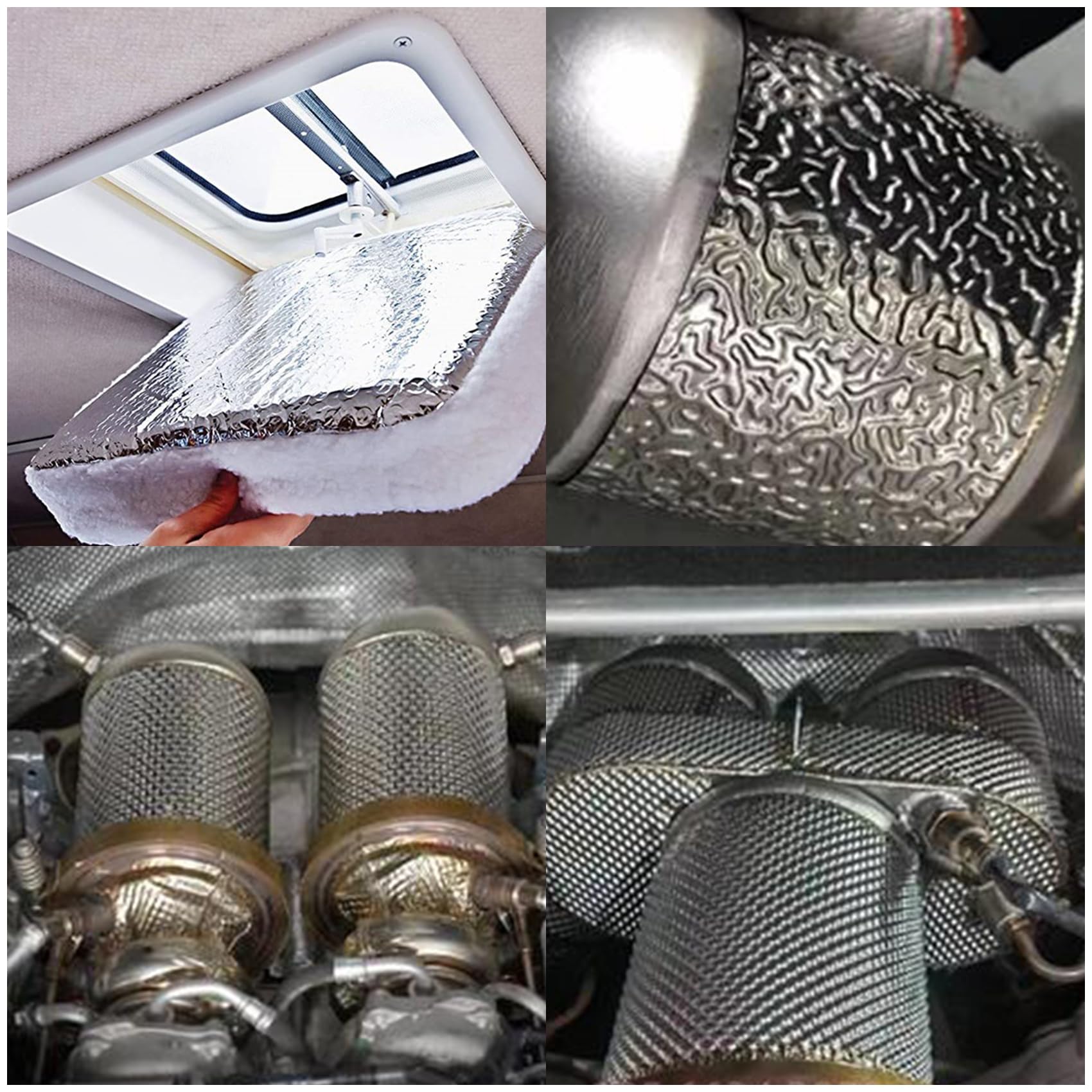 Plaque de protection thermique en aluminium embossée, 100 cm x 40 cm, pour isoler les tuyaux de chaleur pour voiture, moto, véhicule