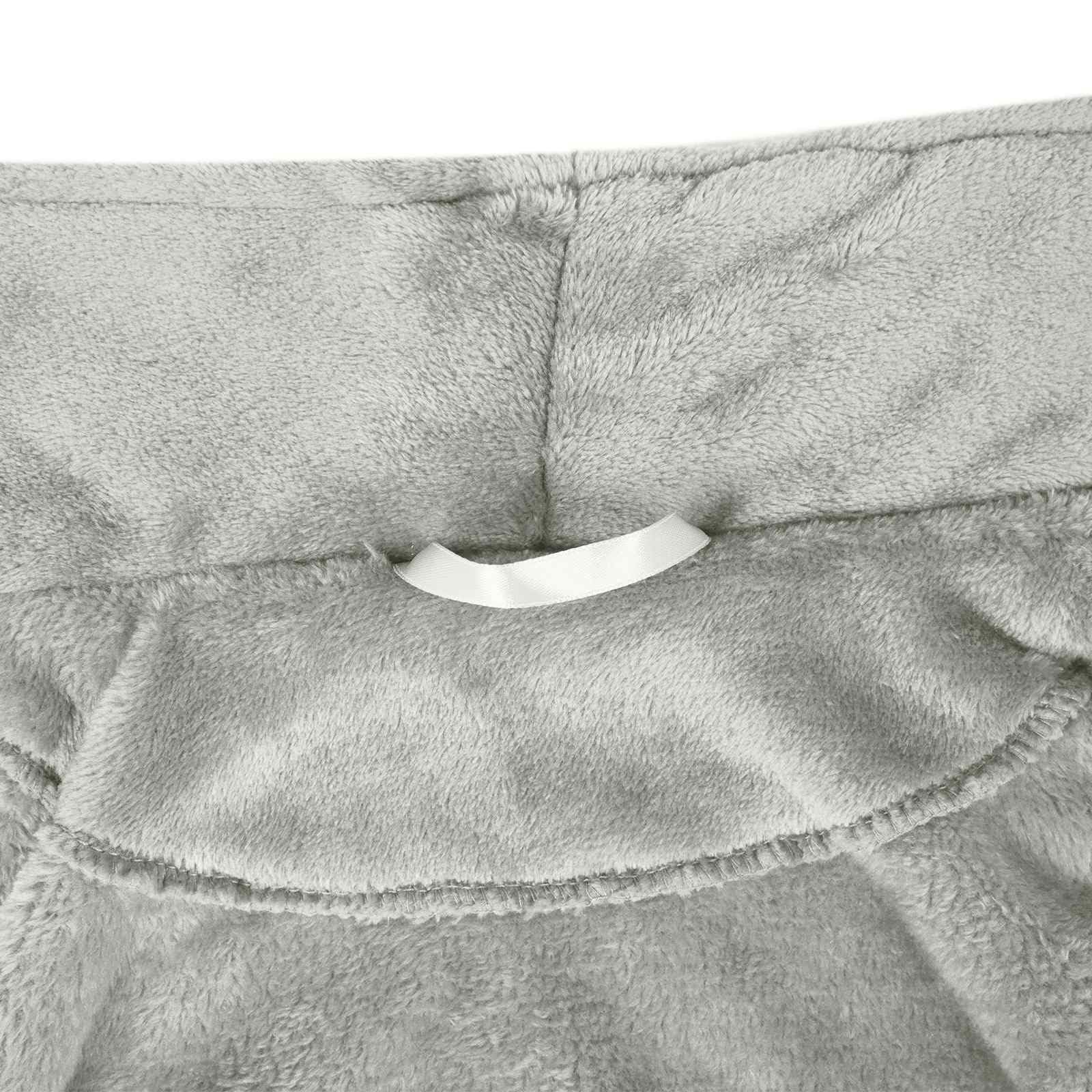 Bademantel ohne Kapuze Grau XL Flanell für Zuhause, Winter-Loungewear, bequemer Freizeit- und Hausanzug, weicher, atmungsaktiver Schlafanzug, ideal für Sofa, Relax, Urlaub und Reisen