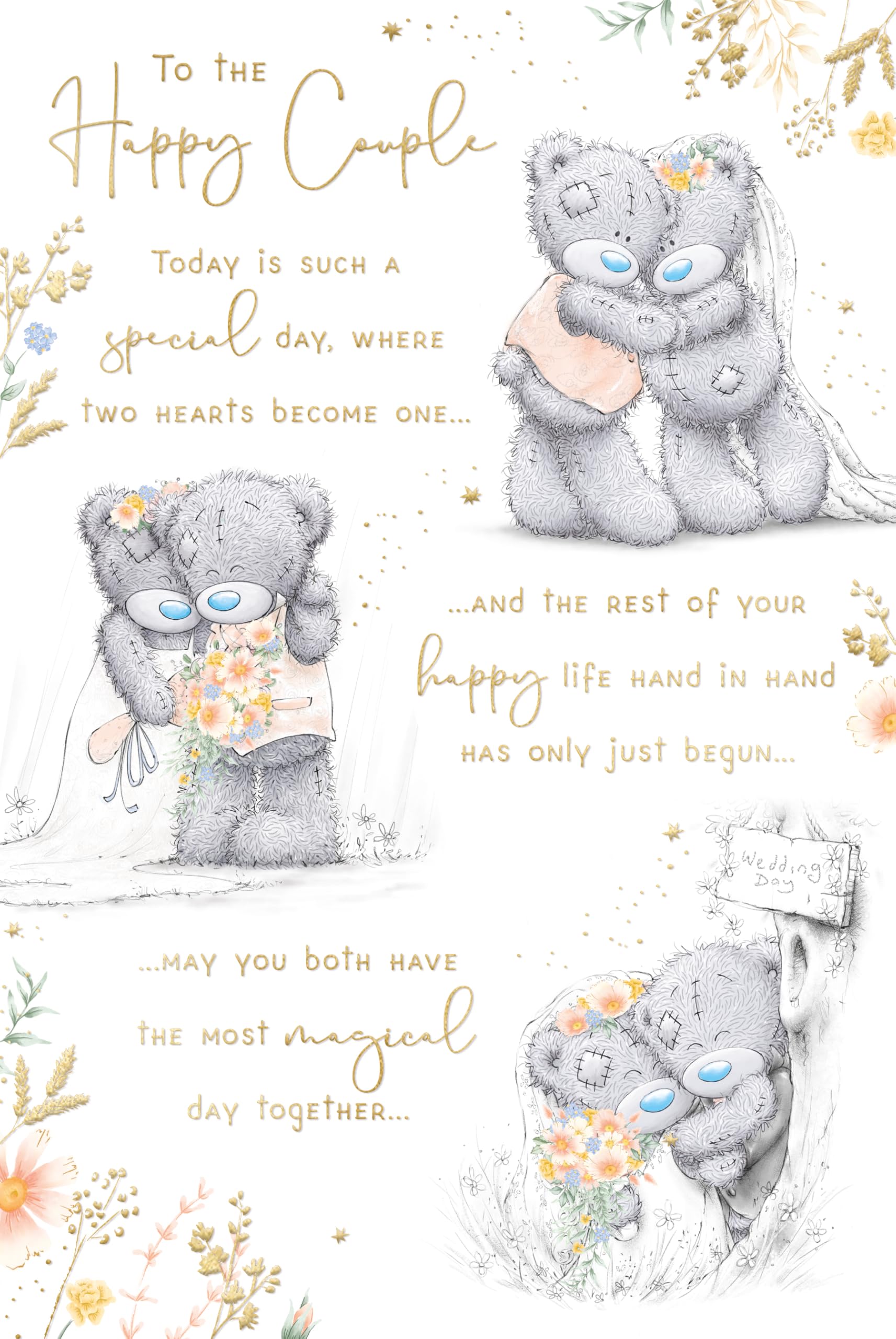 Me to You Tatty Teddy 6 x 9 Inches Wedding Day Card For The Happy Couple, Storyboard Design (15 x 22 Cms) - Official Collection