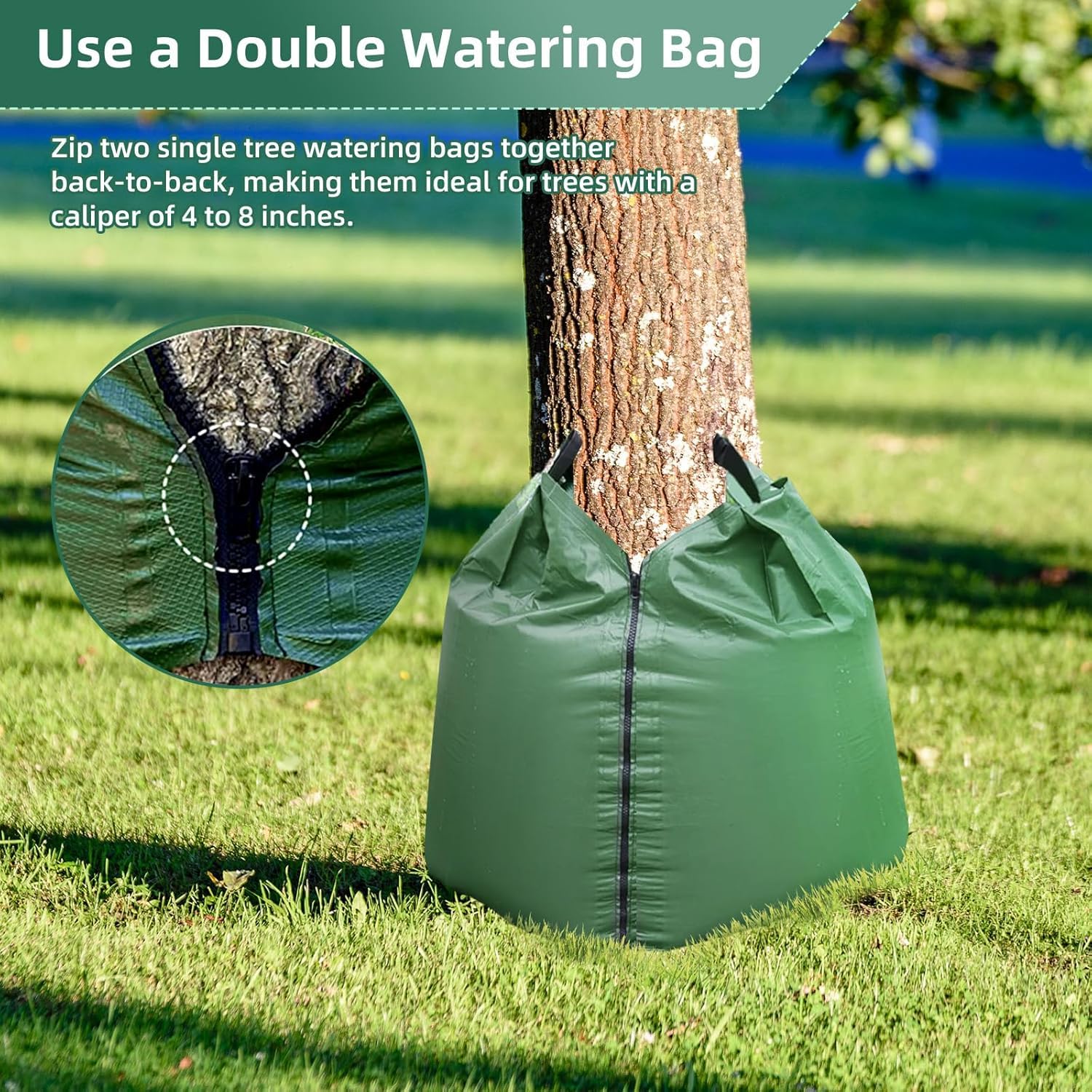 12 Pack 20 Gallon Tree Watering Bags Heavy Duty Slow Release Irrigation Bags for Trees, Reusable Tree Gator Bags for Watering Trees, Durable PVC Tree Water Bags with 5-8 Hour Drip Release Time