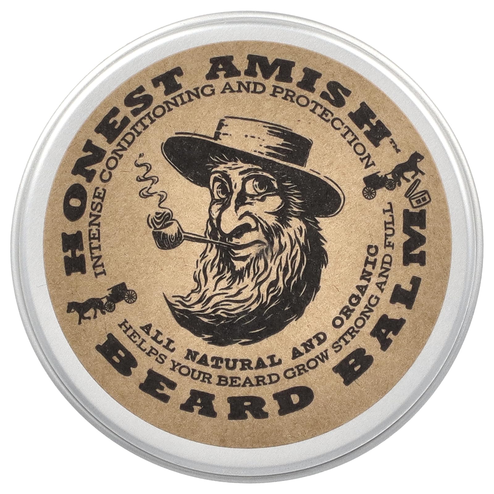 Honest Amish Beard Balm Leave-In Conditioner - All Natural -Vegan Friendly Organic Oils And Butters