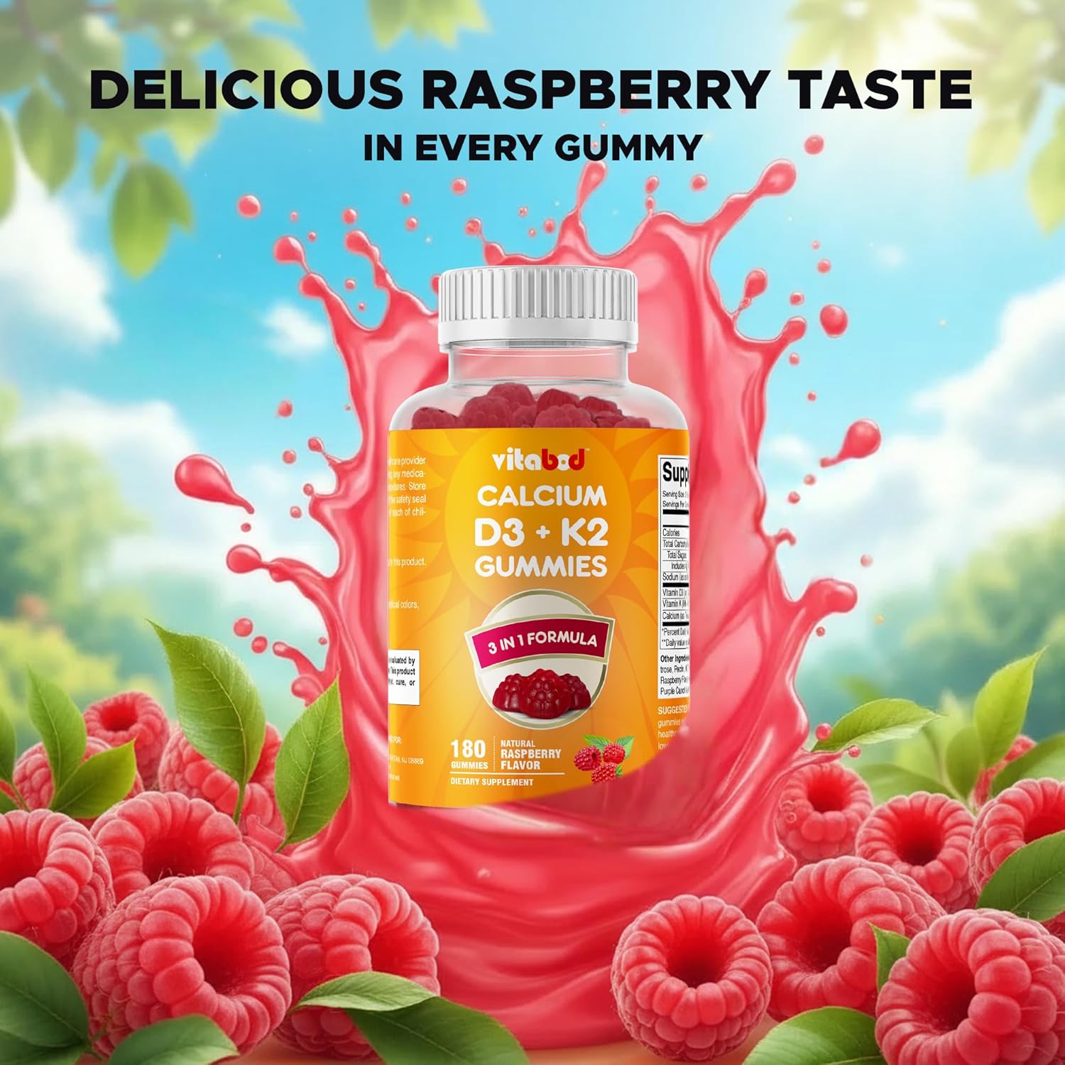 Vitamin D3 + K2 Gummies – Bone & Heart Health Support – 180 Pectin-Based Vegan Gummies - Image 7