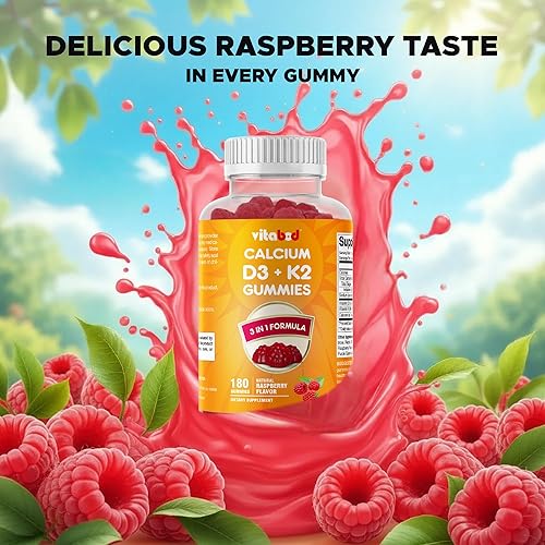 Miniatura 7 de Gomitas de vitamina D3 + K2 - Apoyo a la salud ósea y cardíaca - 180 gomitas veganas a base de pectina