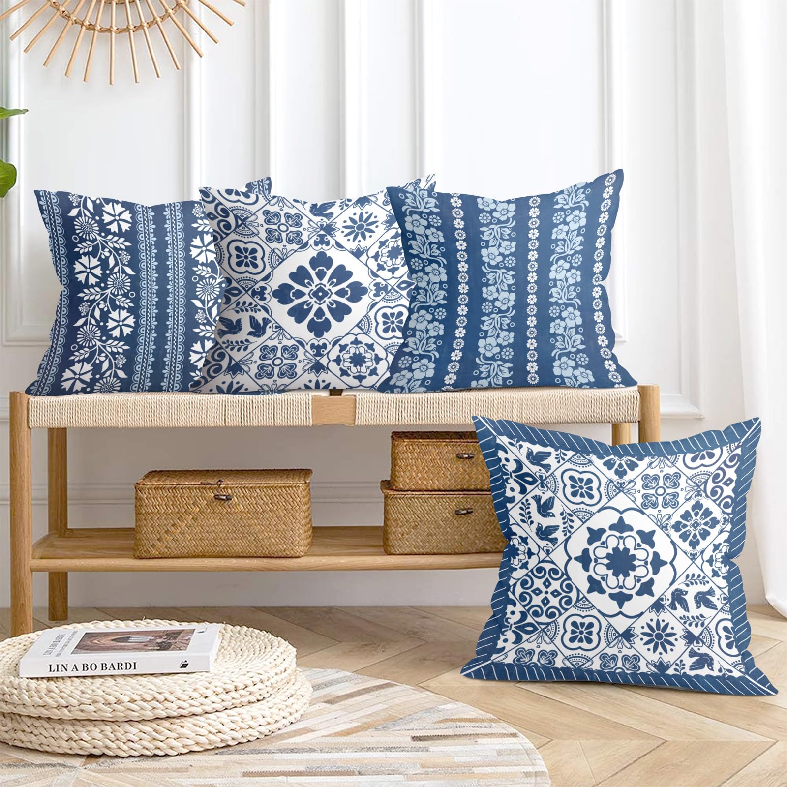 Blu scuro Cuscini per Divano 70x70cm Piazza Cuscini Divano Boho