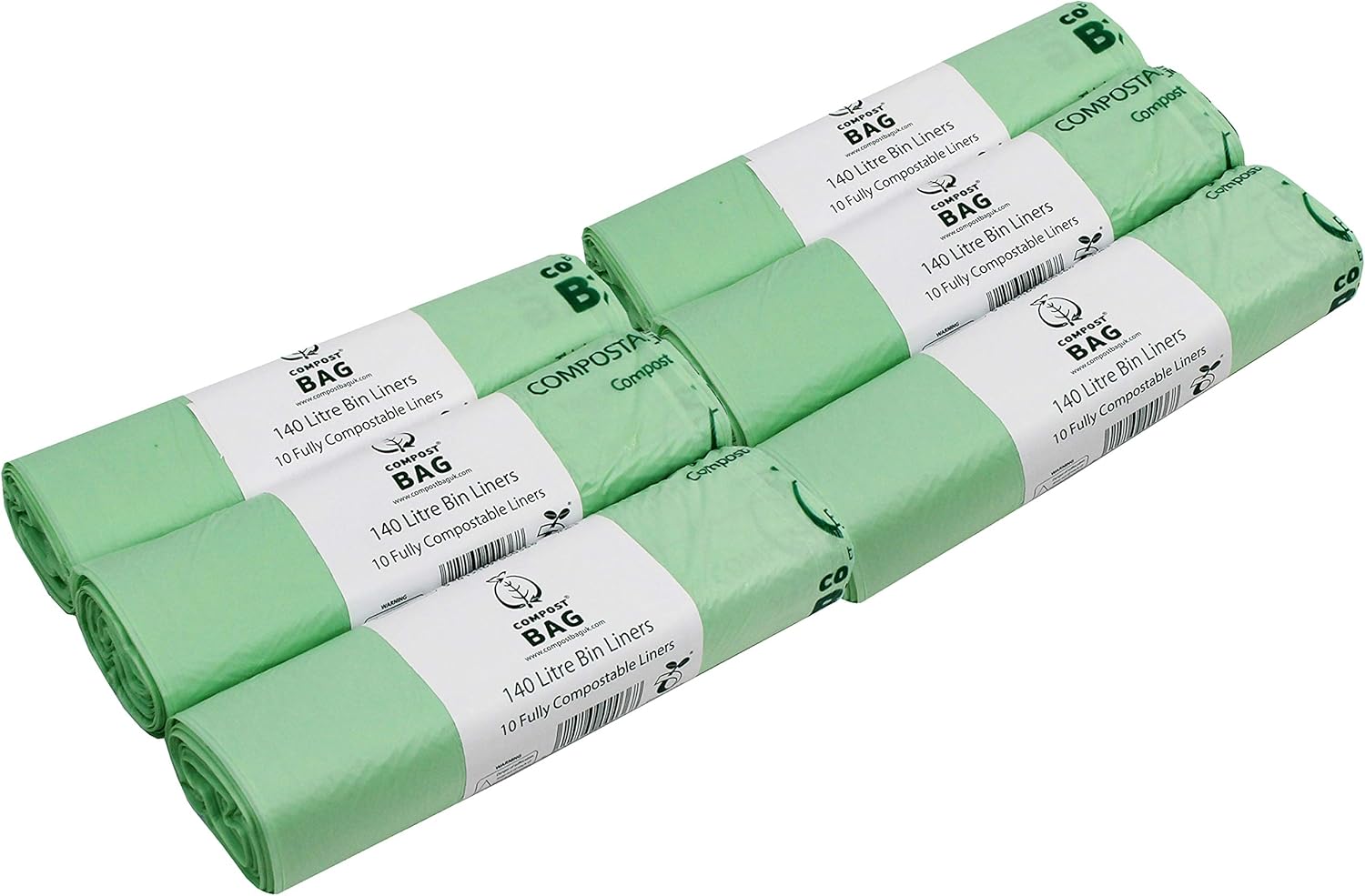 140 Litre x 60 Bags Compost Bag Compostable Wheelie Bin Liner