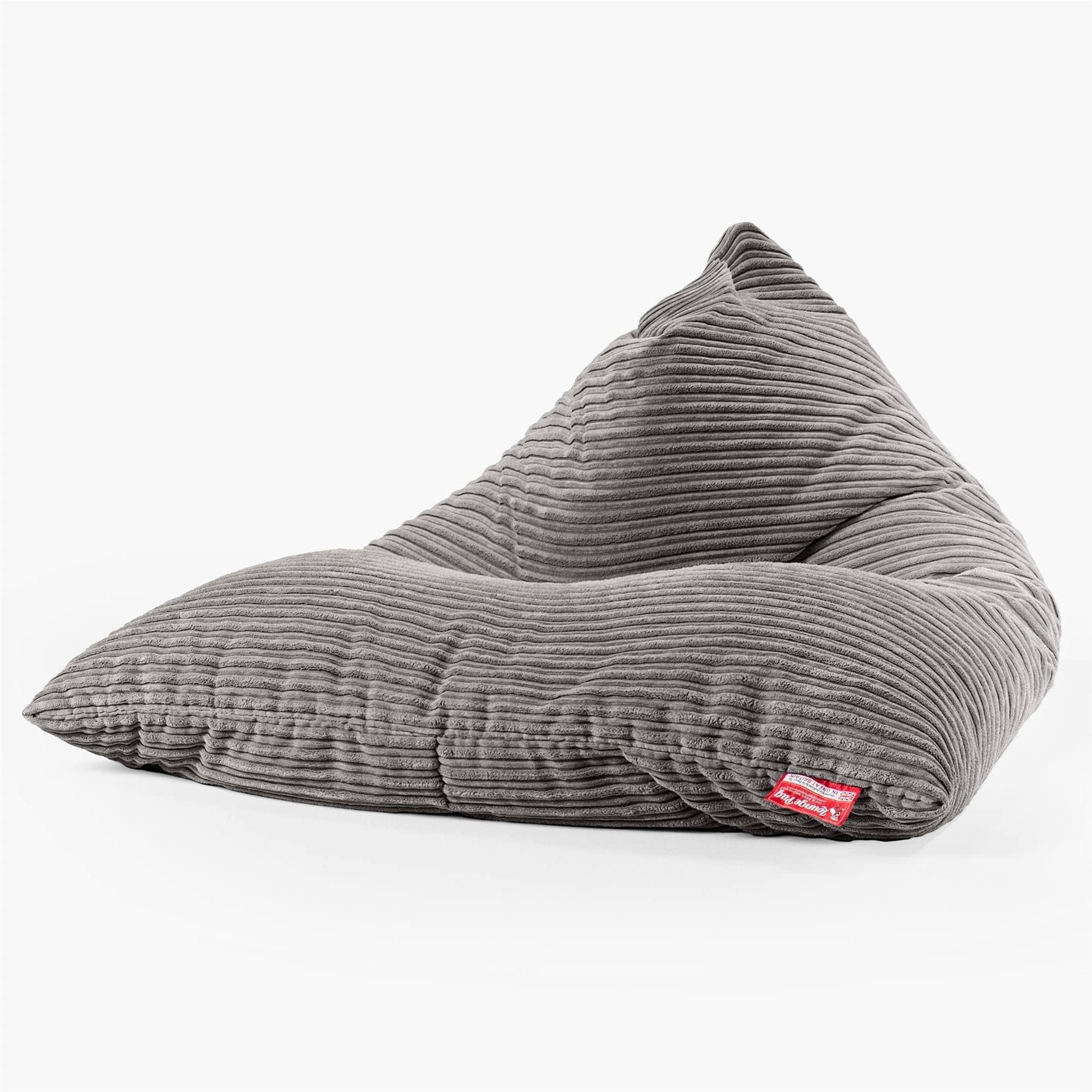 Lounge Pug Poltrona Sacco Classic In Velluto A Coste Grafite | Pouf Relax Per Adulti E Giovani | Design UK 75x75cm