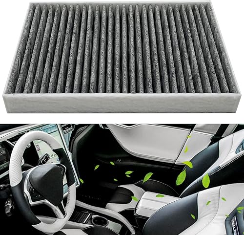 Miniatura 1 de JOJOMARK Filtro de aire de cabina Tesla Model S con carbón activado Fit 2012-2015 Modelo S 1035125-00-A. (carbón activado 2012-2015)