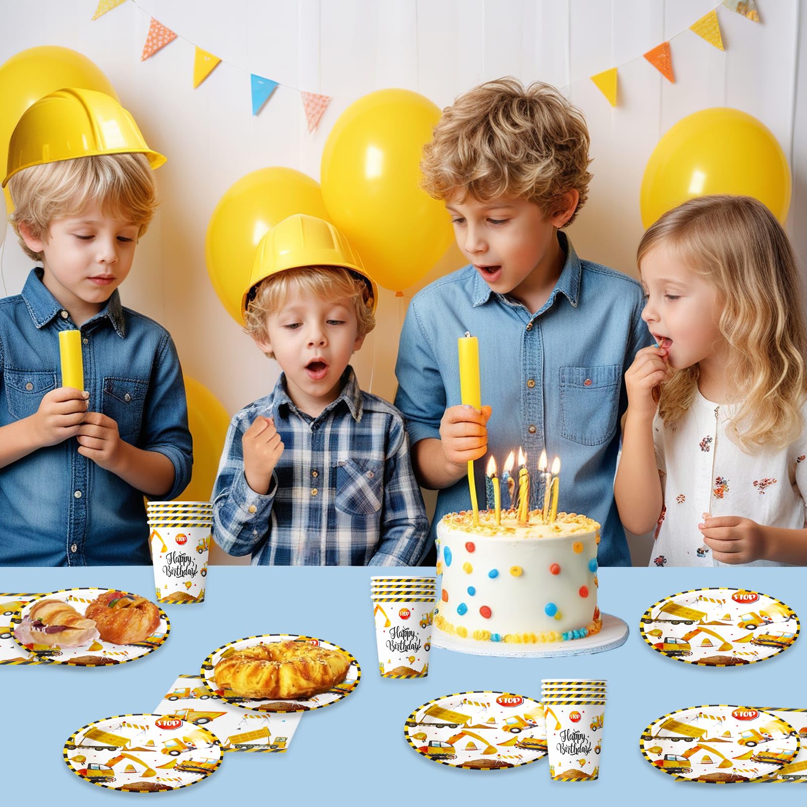 Constructie Bouwplaats feestartikelen voor een kinderfeestje