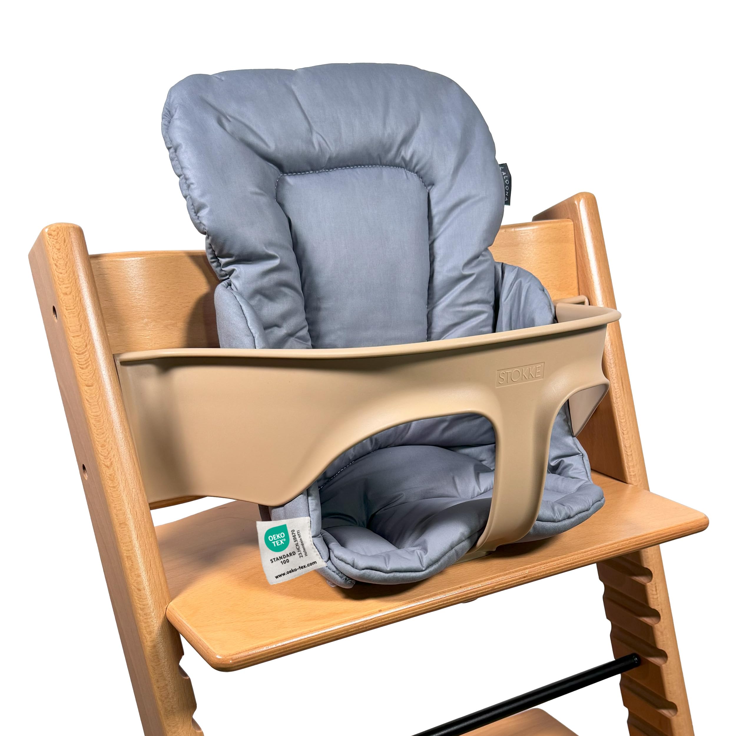 LaLoona High Chair Reducer Cushion for Stokke Tripp Trapp – Baby Feeding Reducer with Cover, OEKO-TEX Standard 100, Washable – Grey