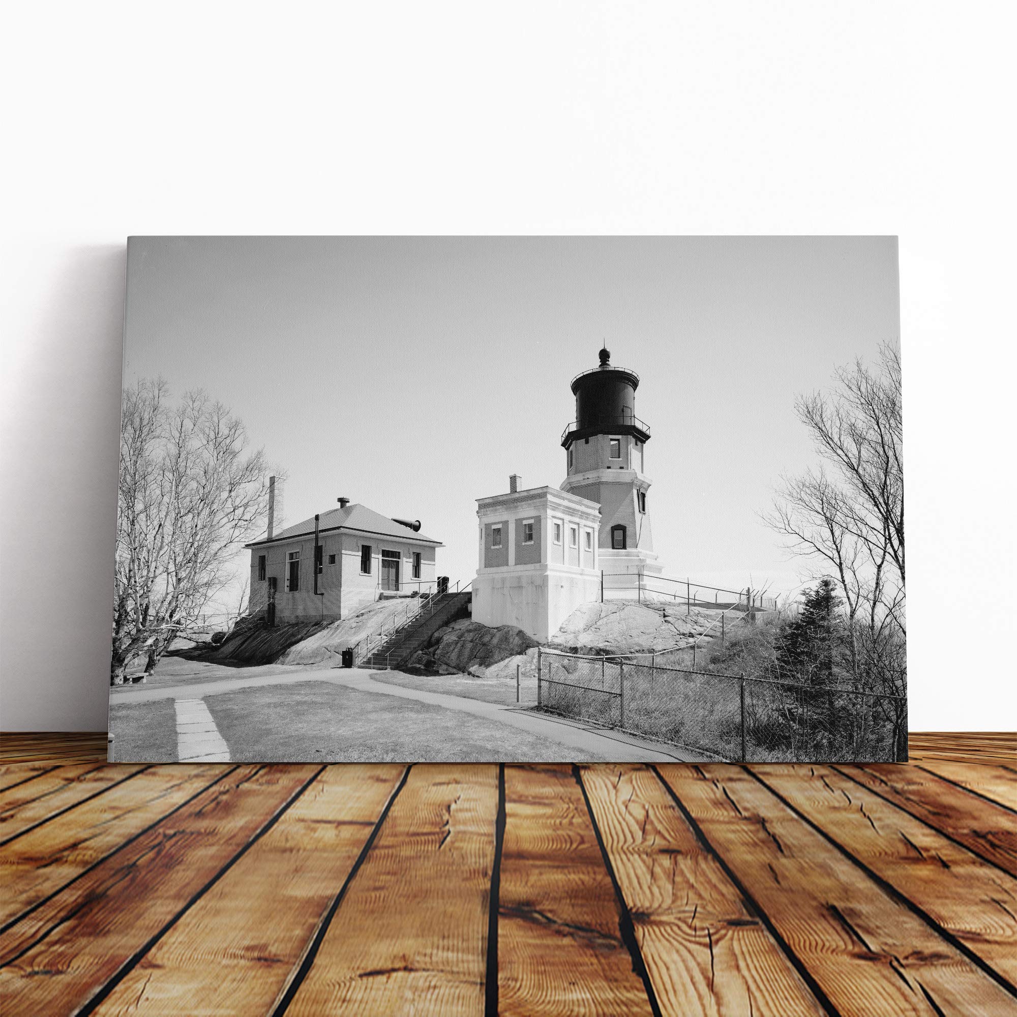 Architecture Lighthouse Split Rock #2, MN Canvas Print | Gallery Wrapped 30mm Frame Wall Art | 30x20 inches | Ready to Hang | Coastal Seascape Picture | Living Room Bedroom Lounge Office