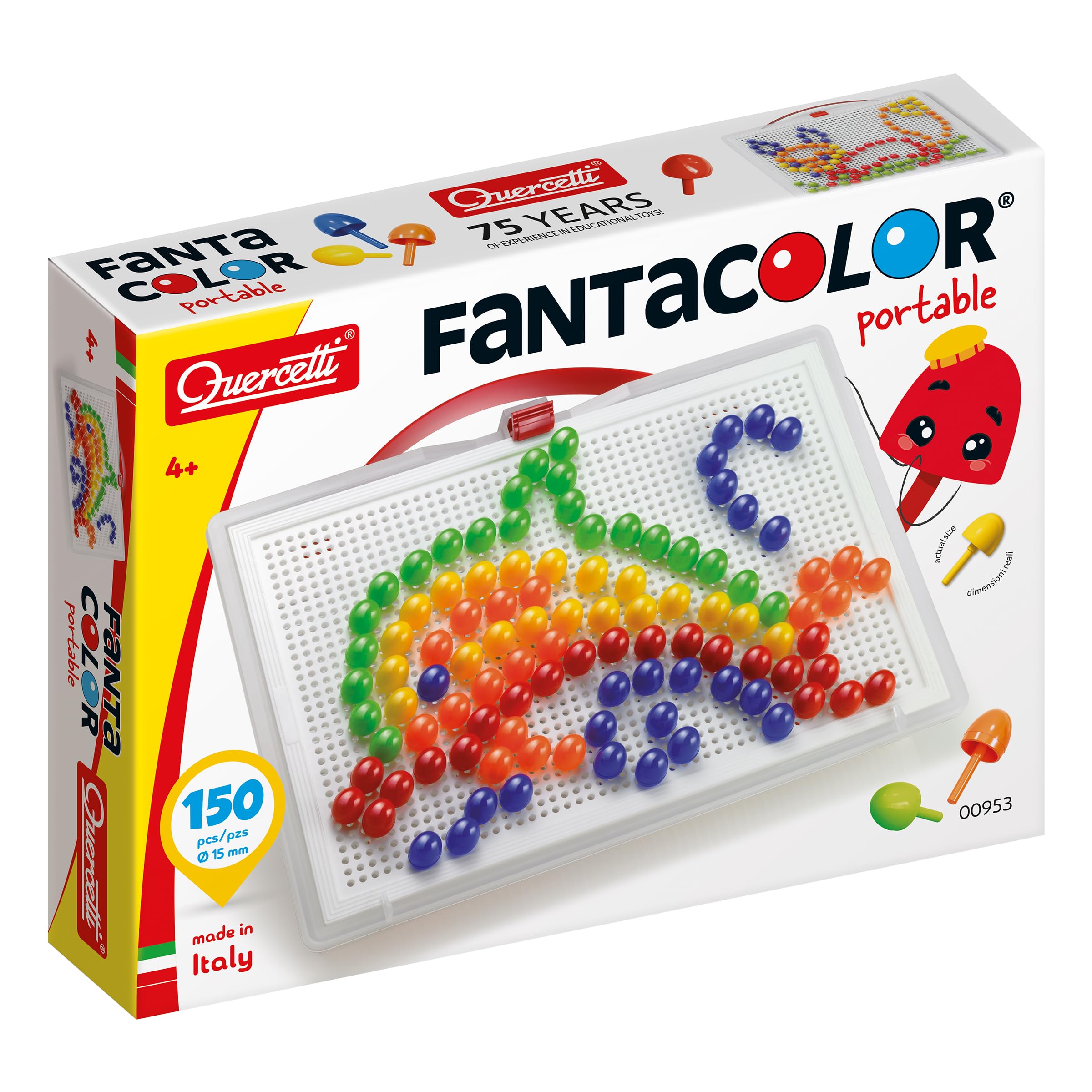 Quercetti - 0953 FC Portable Large d.15, Kids' Mosaic Kits - STEAM toy
