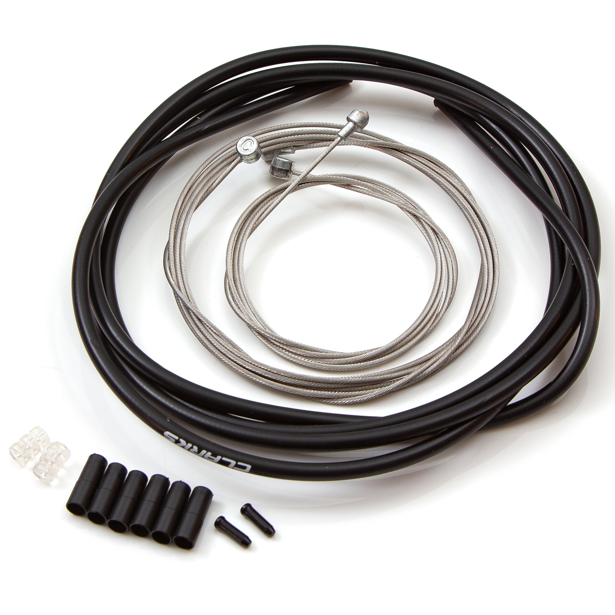 Clarks Cycle Systems Stainless Steel Road/MTB Brake Inner & Outer Cable Kit, Front & Rear, Black