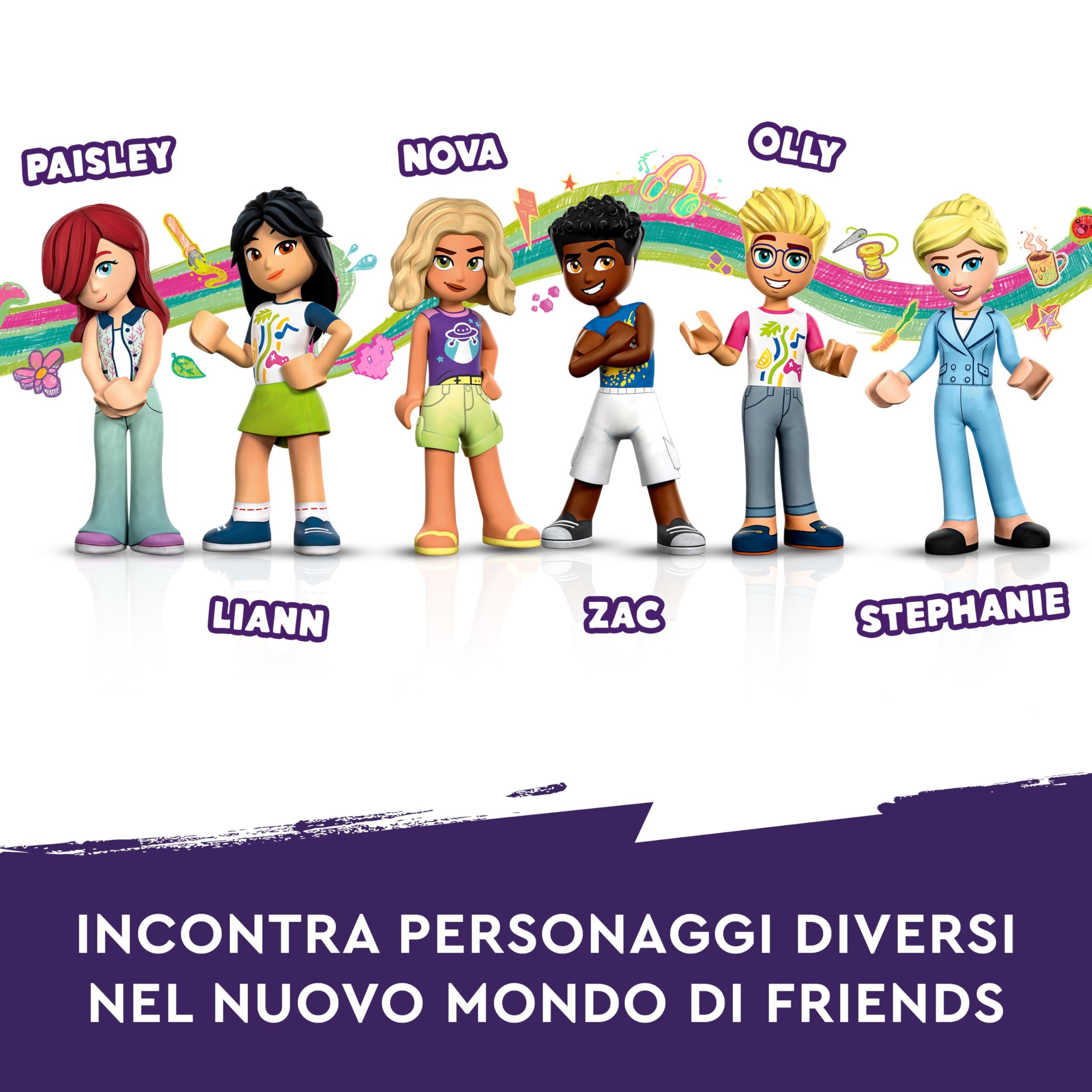 LEGO Friends Centro Comunitario di Heartlake City - Set Modulare a 5 Piani con 6 Mini Bamboline, Cane Giocattolo e Accessori Creativi - Idea Regalo per Bambine da 9 Anni in su - 41748