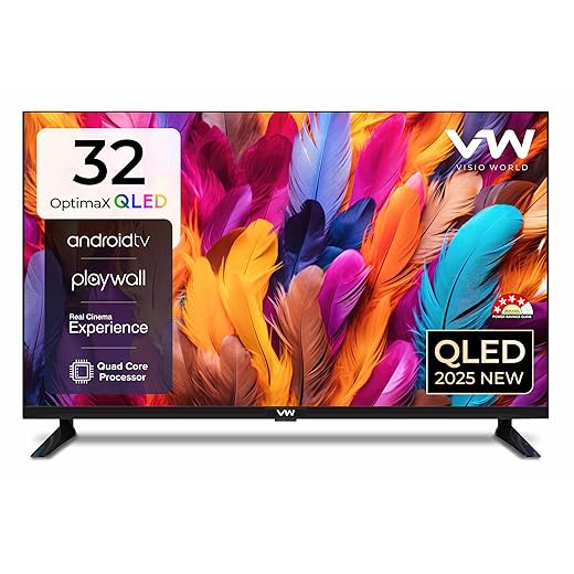 VW 80 cm (32 inches) Playwall Frameless Series HD Ready Android Smart LED TV VW3251 (Black)