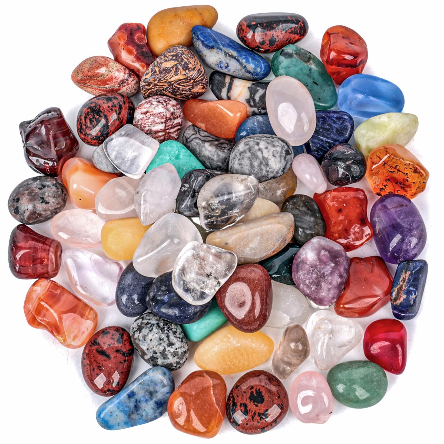 FUTUREPLUSX 1LB Quartz Stones Assorted, 0.4-0.8inch Natural Rocks Tumbled Gemstones Tumbled Chips for Home Decoration Vases Reiki Meditation