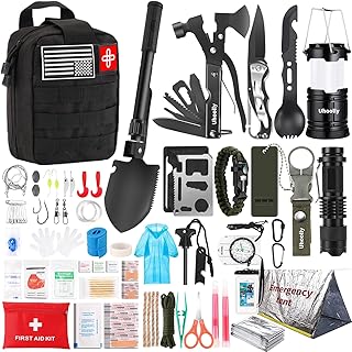 Survival Kit, Gifts for Men Women Teen Boys, 252 pcs Survival Gear and Equipment Mini First Aid Kit for Car Home, Emergenc...