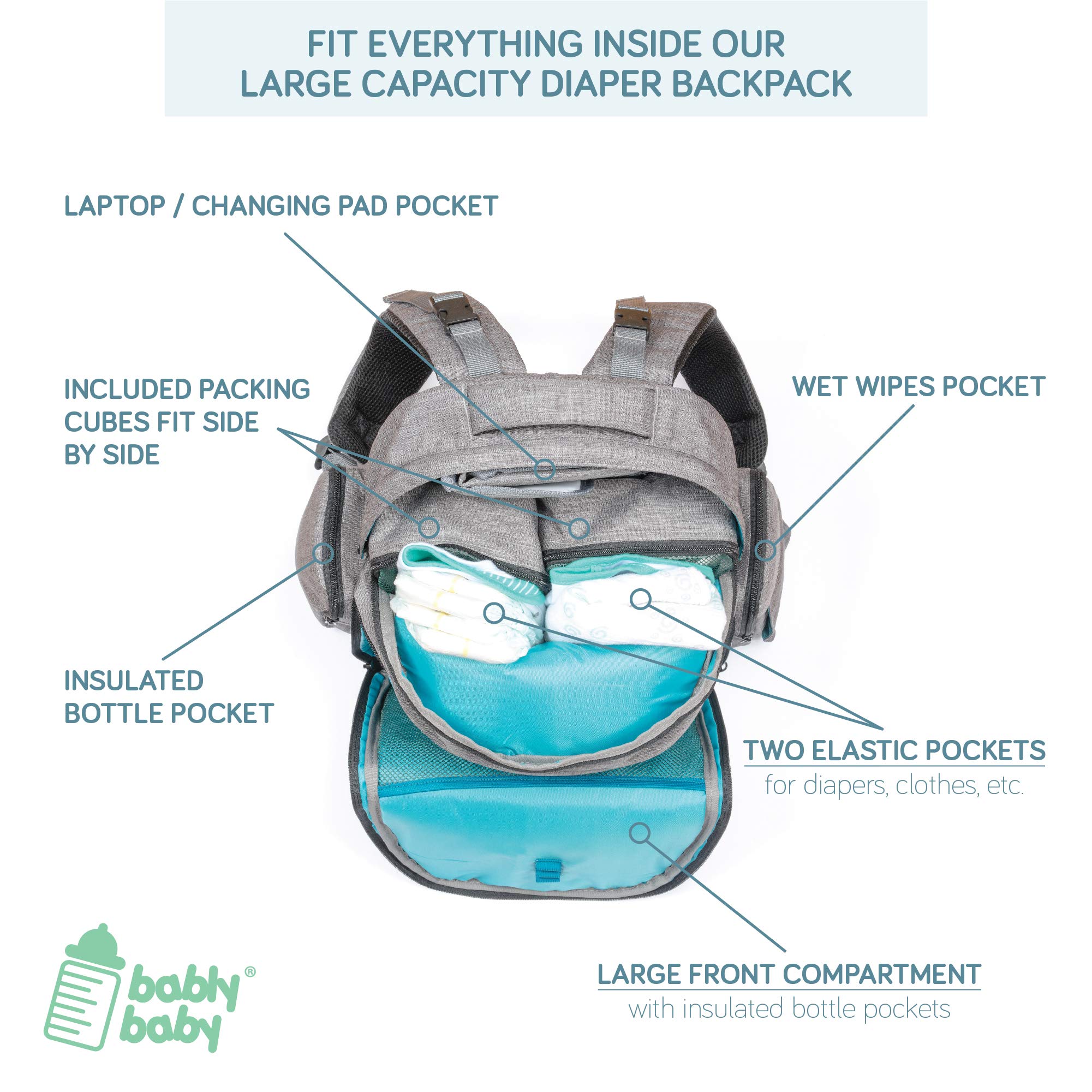 bably baby large capacity diaper bag backpack