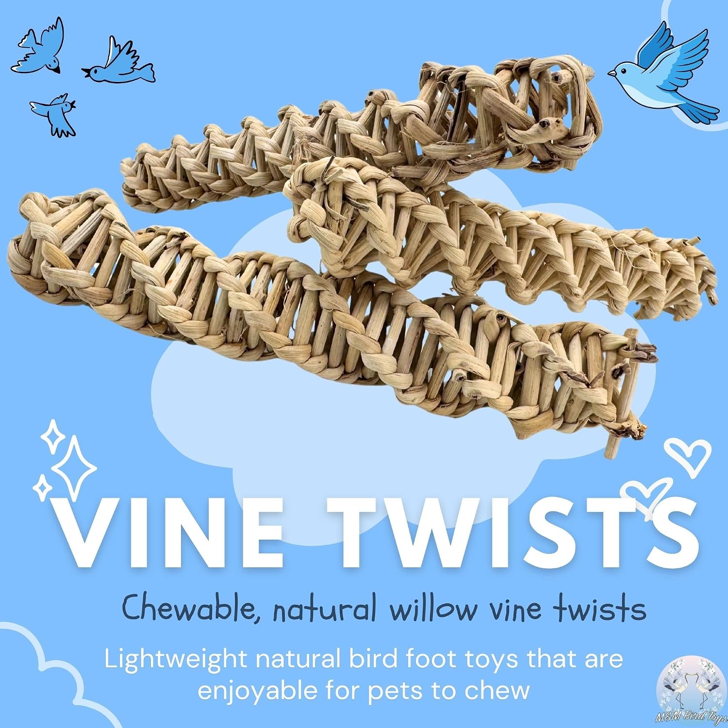 5308 Large Vine Twists Pk4 - Natural Bird Foraging Toys image 3