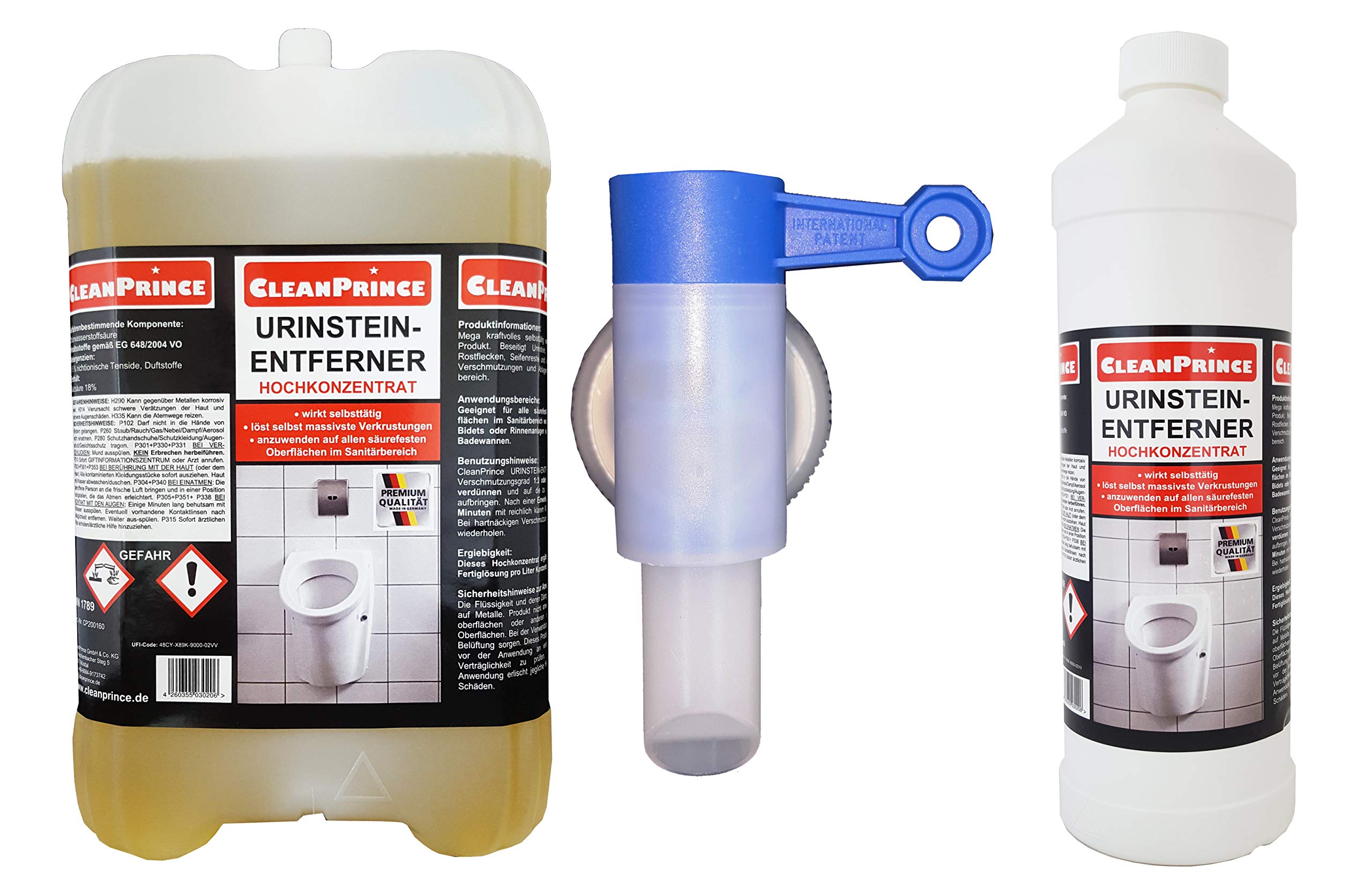 Cleanprince 5+1=6 Litros Manchas de Orina Eliminador Urinsteinentferner 6.000ml Depósitos Moho Residuos Jabón Urinal Wc Limpiador Bidet Aseo Gastro Gastronomía Urinentferner