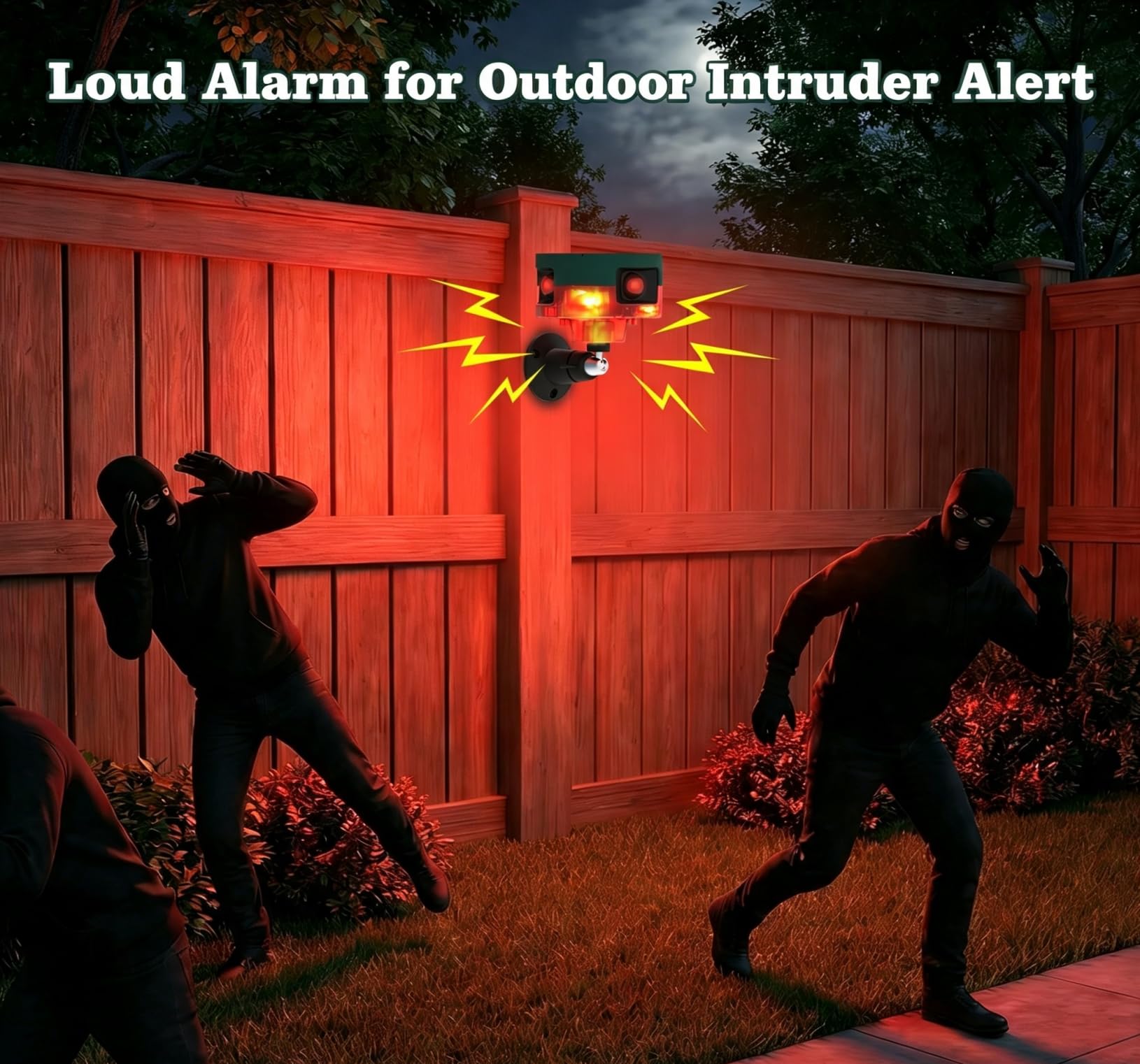 Alarma Solar con Sensor de Movimiento para Exteriores: Detector de Movimiento Mejorado de 360 °, 129 dB, Control Remoto, protección de Seguridad de porches y Dispositivo de Seguridad de