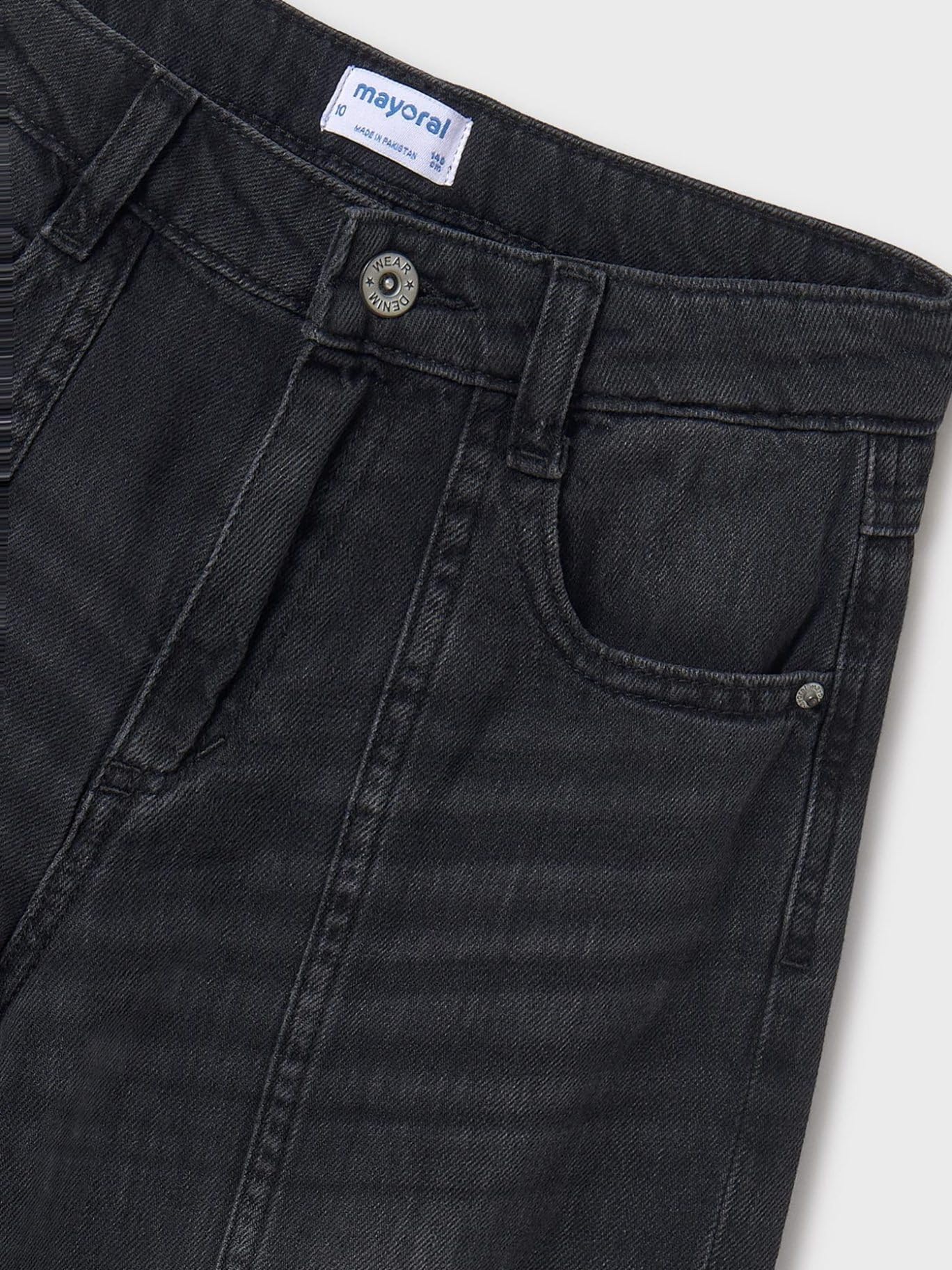 Mayoral Pantalone Lungo Jeans Wide Le per Bambine e Ragazze Nero 14 Anni (164cm)