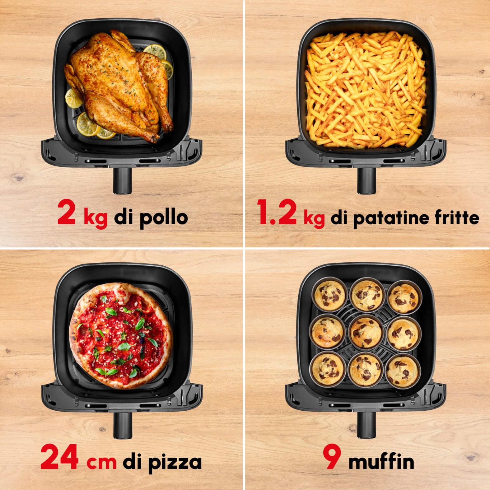 Moulinex Easy Fry Mega, Friggitrice ad Aria, Capacità Extra-Large 7.5 L, Fino a 8 Persone, 8 Programmi Preimpostati, Dimensioni Compatte, App con Ricette, Lavabile in Lavastoviglie, EZ855H, nera
