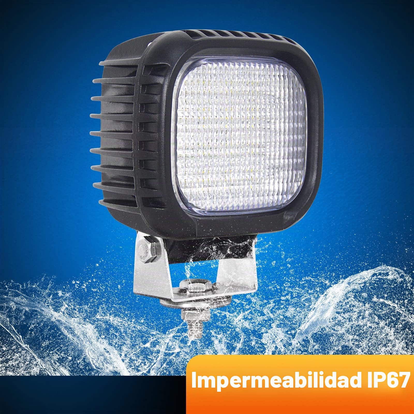 RIGIDON 1x cuadrado faros de trabajo led, 12V 24V 5 pulgadas 48W 4800lm