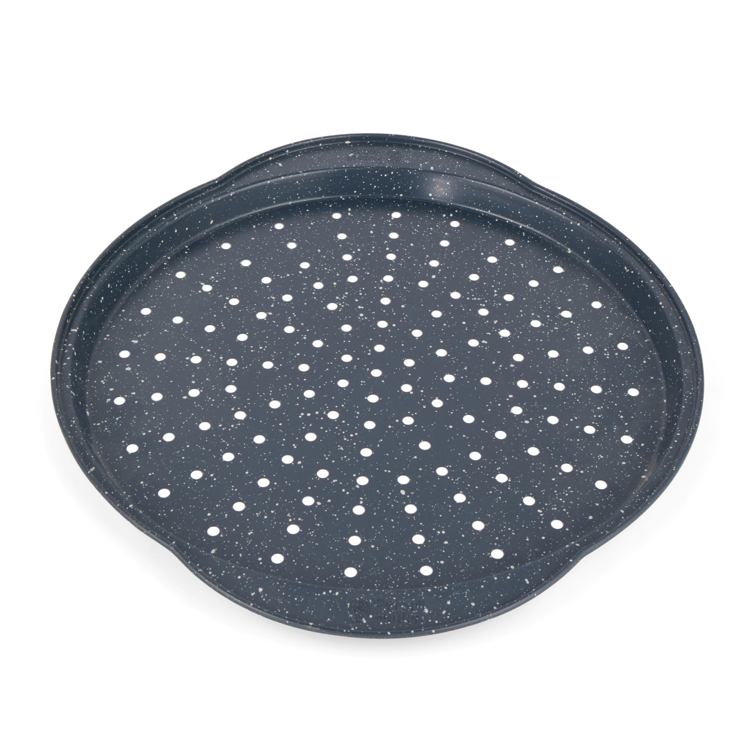 Russell Hobbs RH01003EU Nightfall Stone 37 cm Pizza Pan - Round Non-Stick Baking Tray with Perforated Base, PFOA Free, Carbon Steel Ovenware, Perfect for Family Cooking, Garlic Bread, and Flatbreads