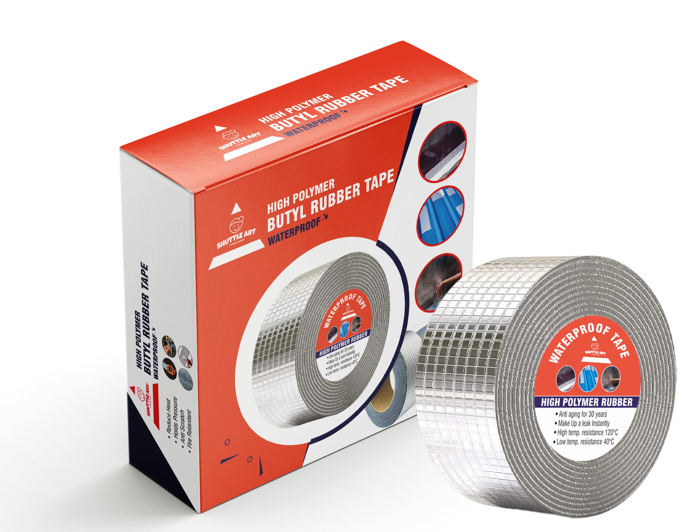 Shuttle Art Waterproof Repair Tape for Pipe Leakage Roof Water Leakage Solution Aluminium Foil Tape Waterproof Adhesive Sealing Butyl Rubber Tape for Surface Crack (10CM*5M (Pack Of 1)) (B0CY8M4S2W) Amazon Price History, Amazon Price Tracker