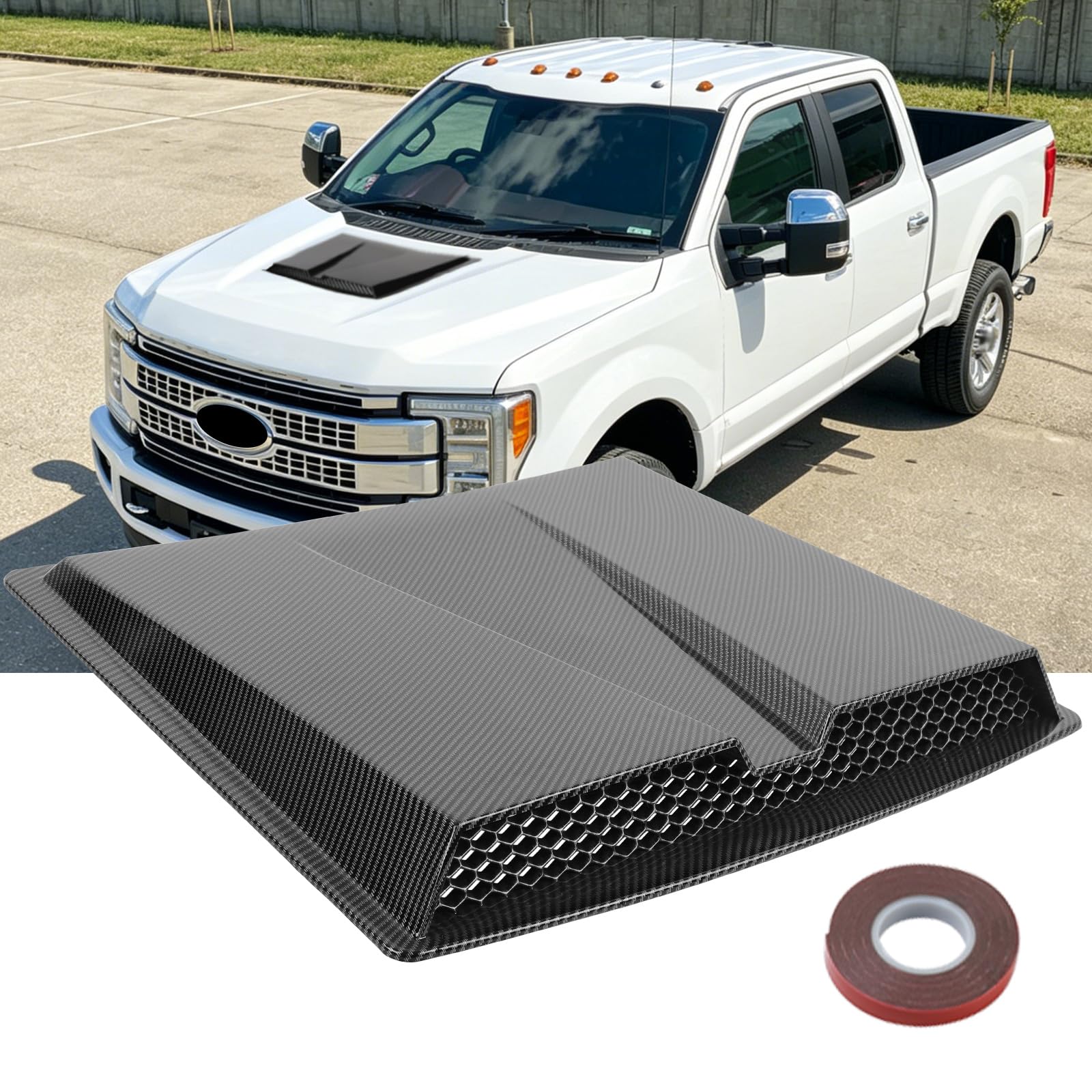 Hood Vents For Cars,Universal Hood Scoop,Universal Engine Hood Air Vent for Trucks,Suit for Dodge Ram 1500 2500 3500Chevy Silverado, F-150, F-250, F-350