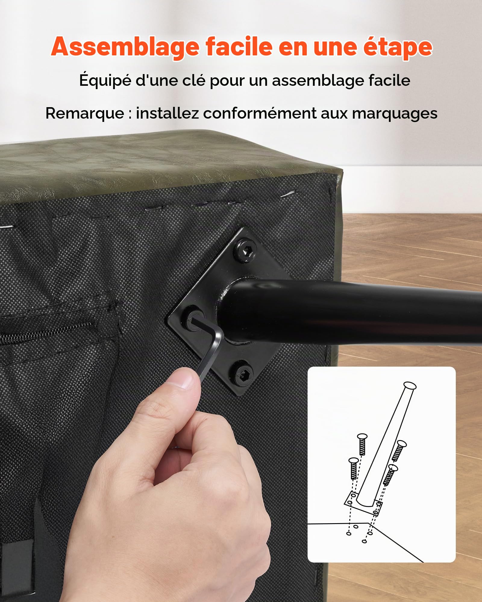 VEVOR Banc en Cuir PU de 110 x 40 x 43 cm, Bout de Lit avec Pieds en Métal, Banquette Moderne, Meuble Repose-Pieds pour Chambre à Coucher, Entrée, Salon, Salle à Manger, Couloir, Maison, Vert