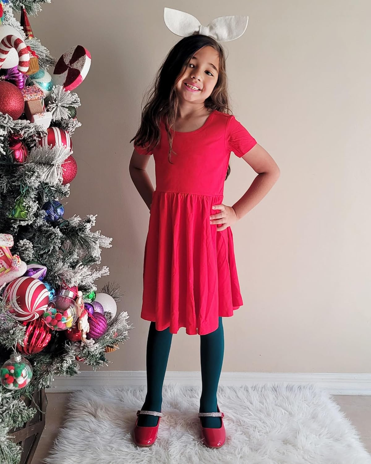 Stelle Long Sleeve Girls Dress Toddler White Dresses Skater Twirl Cotton A-Line Dress for School Casual - Image 8