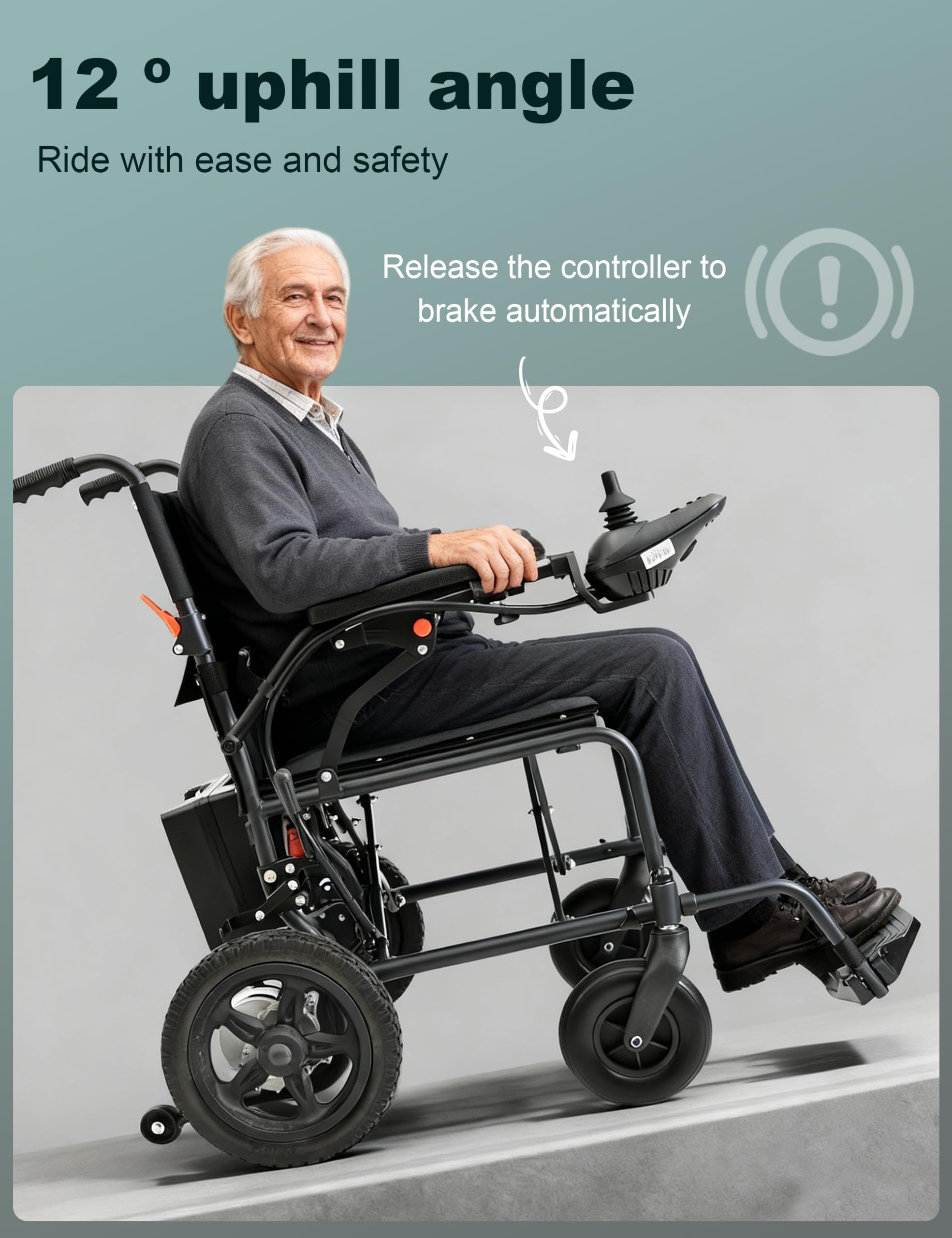 Fauteuil roulant électrique pliable avec sièges plus larges, capacité de poids de 120,2 kg, double moteur de 250 W, portée de 25,5 km, fauteuil roulant électrique léger pour adultes et personnes âgées