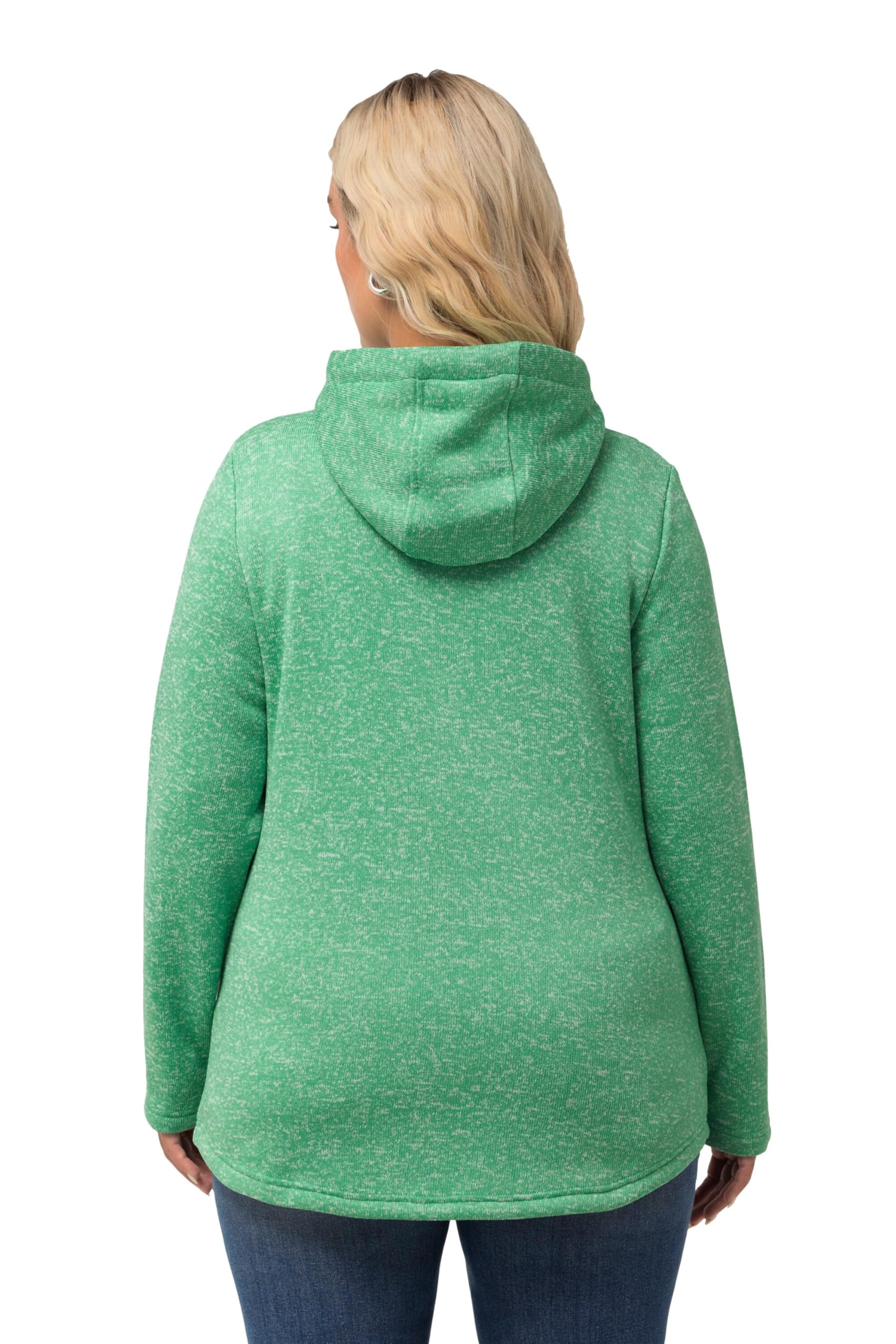 Ulla Popken Damen Strickfleece-jacke, Kapuze, Reißverschlusstaschen Strickjacke
