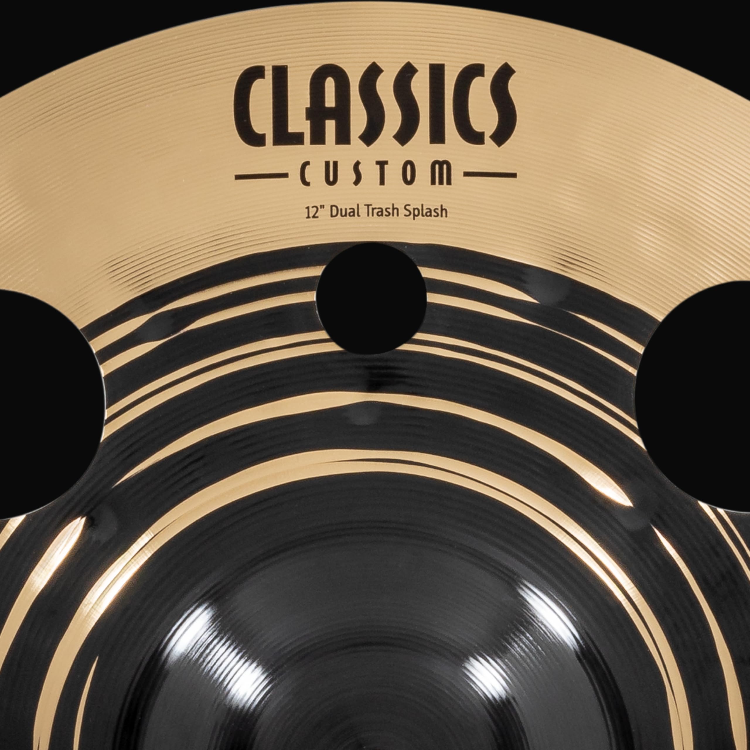 Meinl Cymbals Classics Custom Dual Piatto Trash Splash con fori 12 pollici (30,48cm) per Batteria - Bronzo B12, Finitura Scura e Brillante - Prodotto in Germania (CC12DUTRS)